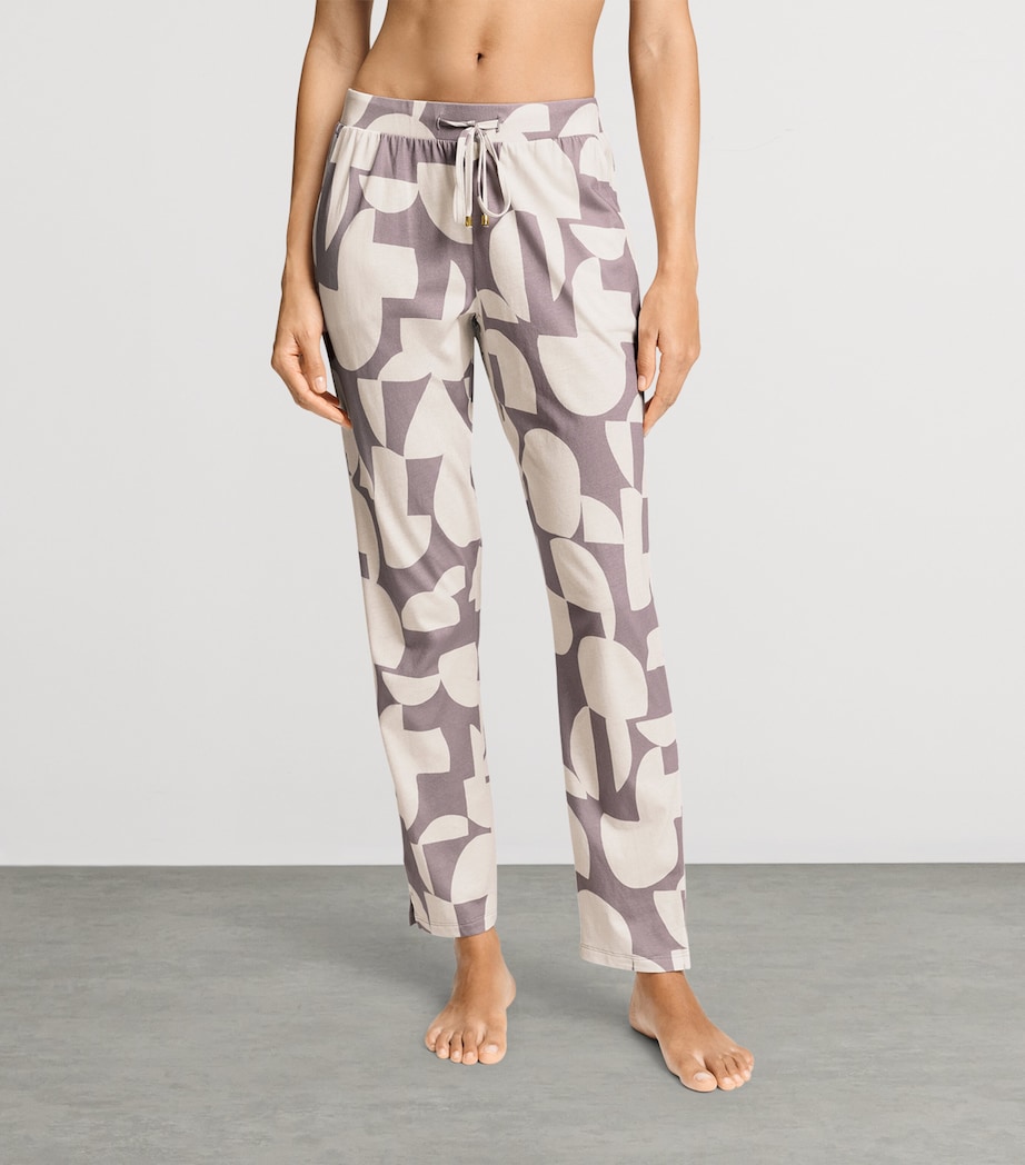 Hanro Womens Cotton-Modal Sleep & Lounge Pyjama Trousers Divided Circles Image 4
