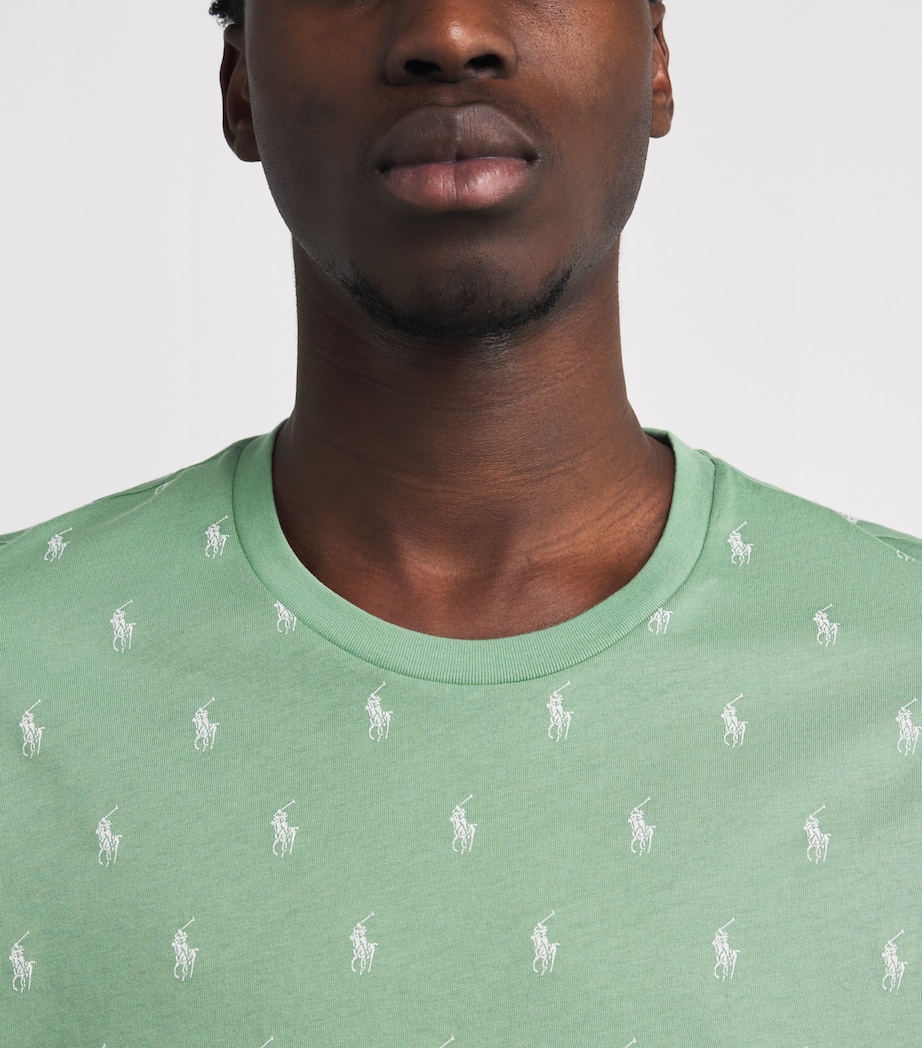 Cotton Polo Pony T-Shirt OUTBACK GREEN AOPP Image 4