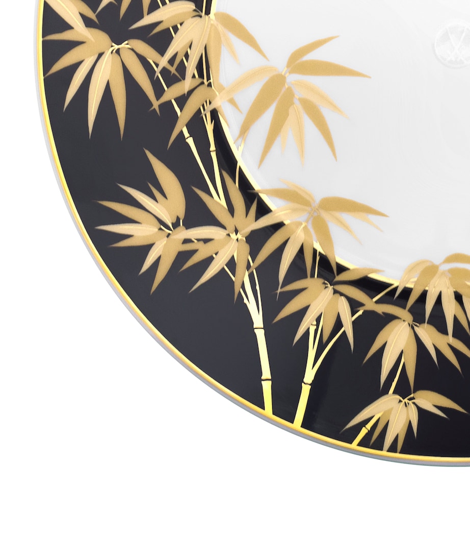 Small Porcelain Golden Bamboo Dinner Plate (24cm) NO COLOUR Image 2