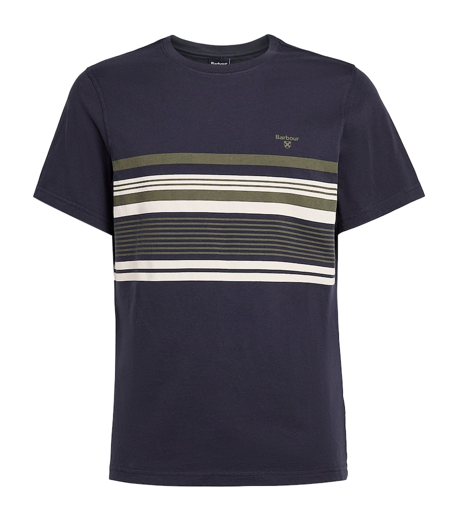 Barbour Mens Stripe Teeside T-Shirt Dark Navy Image 1