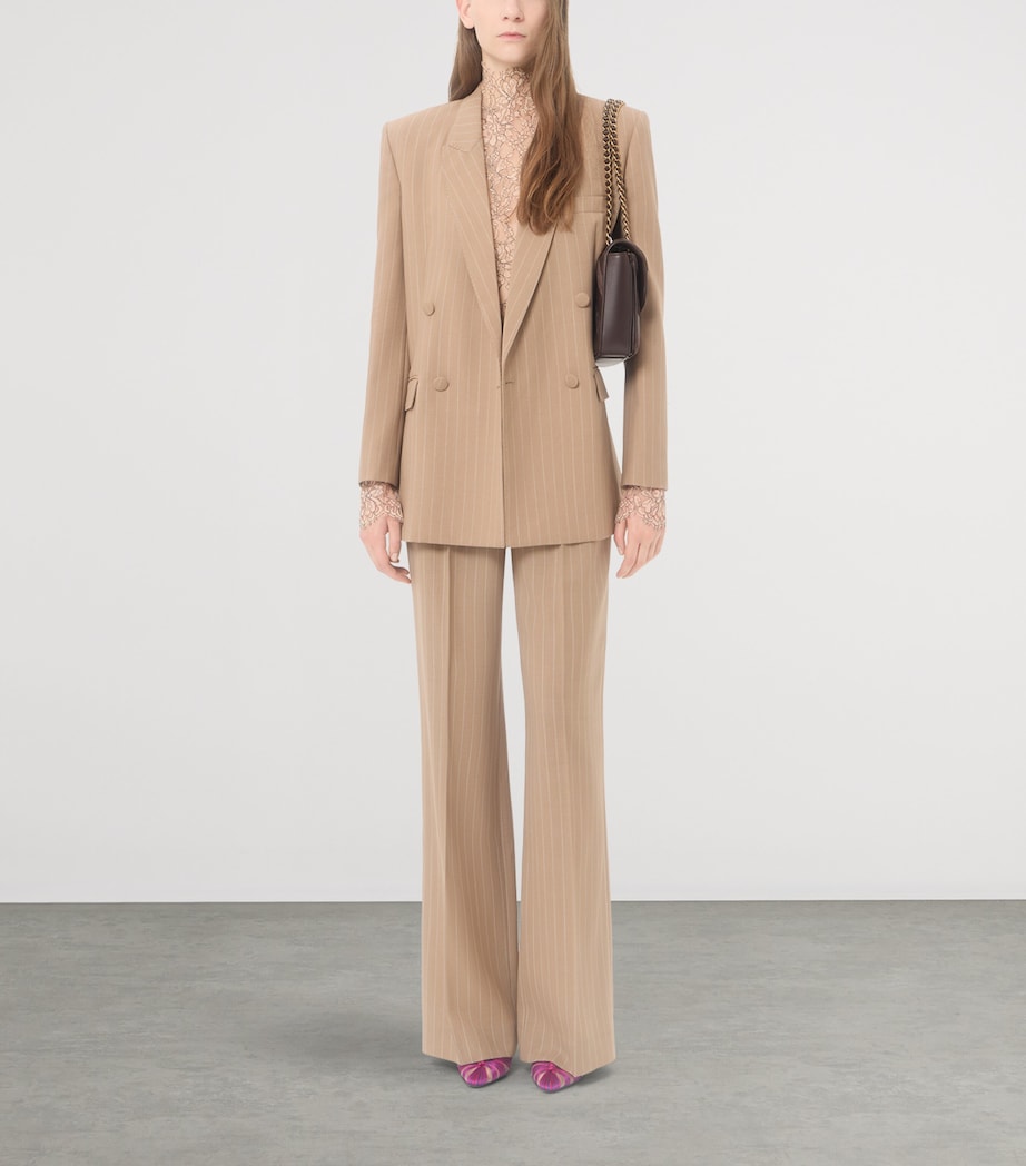 Valentino Womens Virgin Wool Pinstripe Blazer Image 2