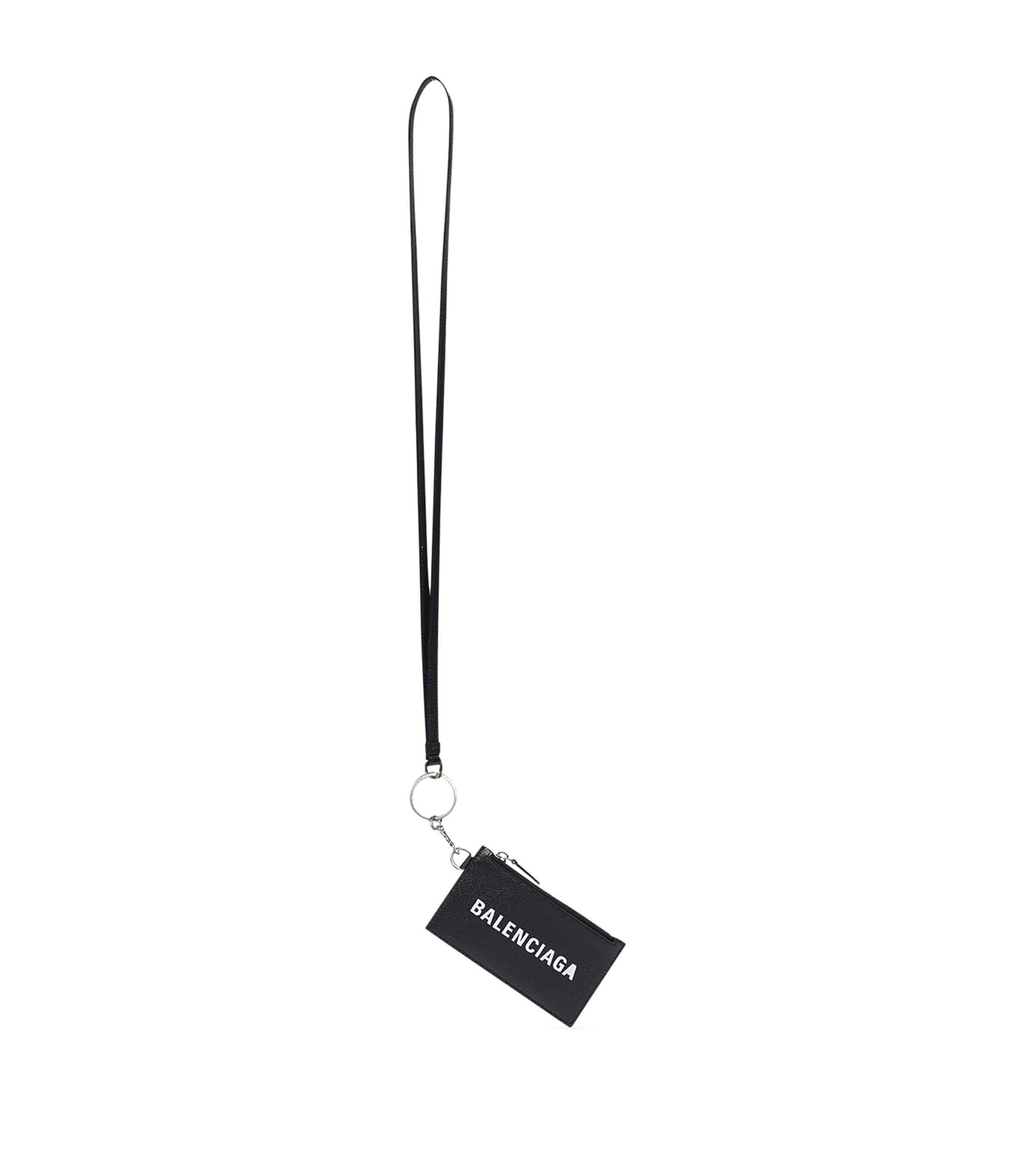 Balenciaga Cash Card Case On Keyring In Black