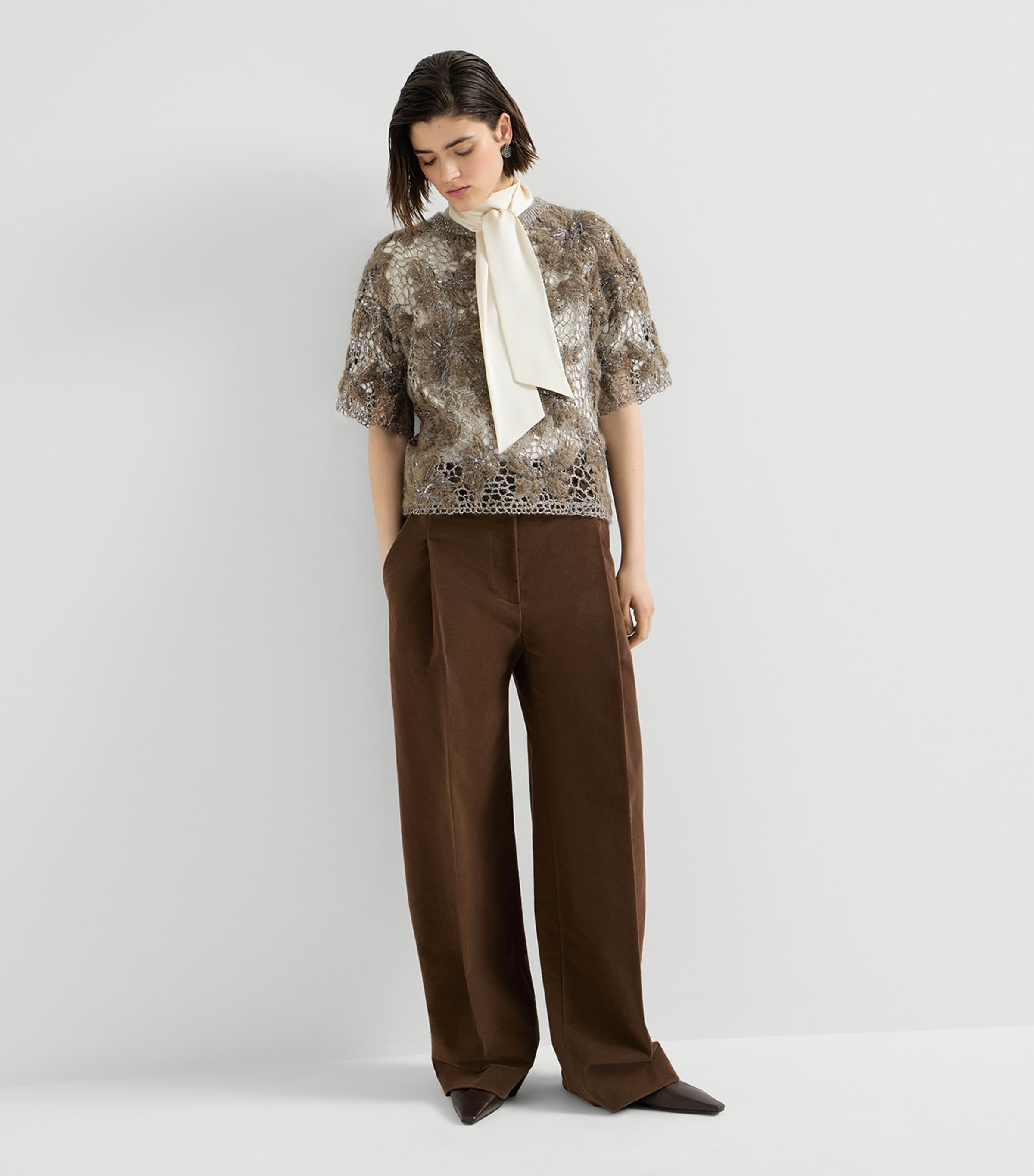 Brunello Cucinelli Womens Moleskin Sartorial Trousers Image 2