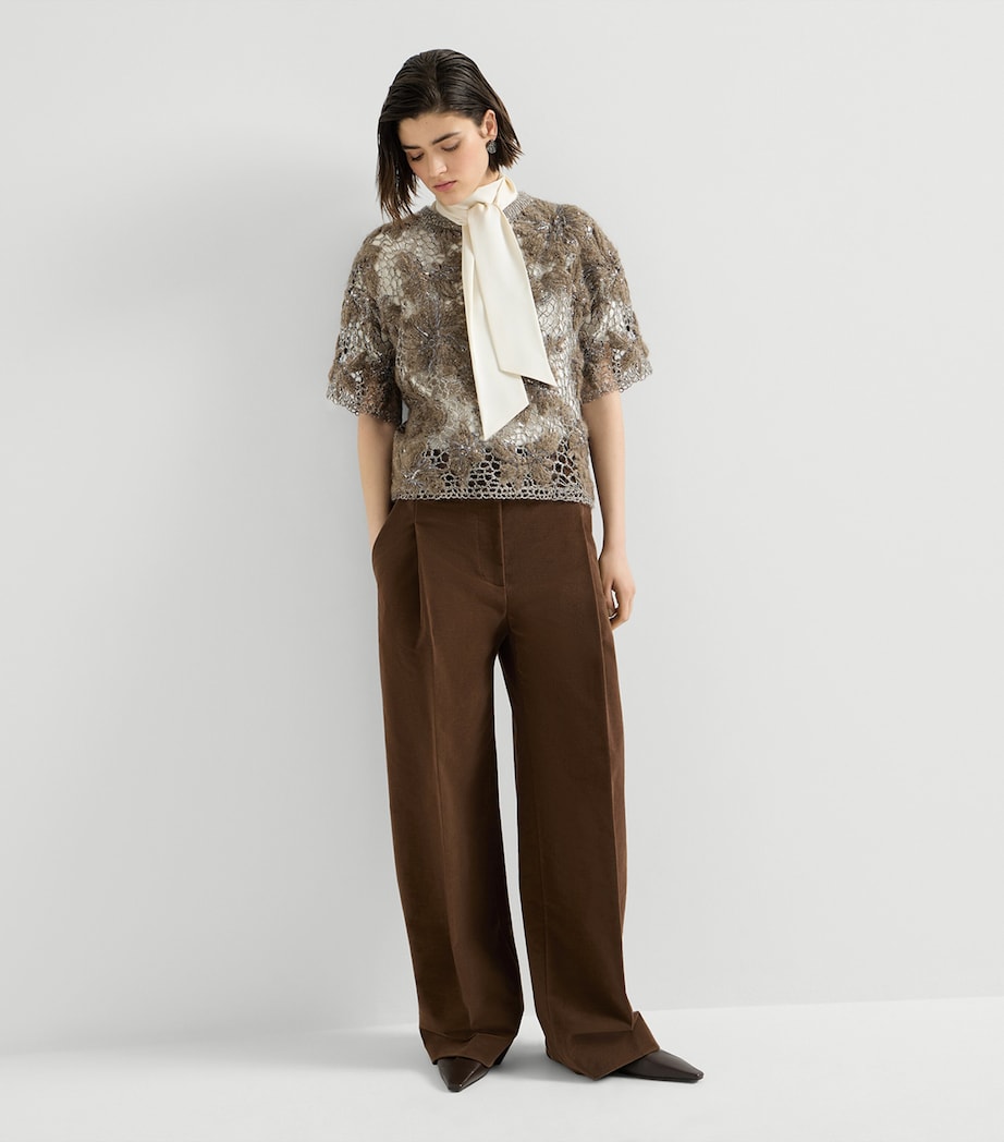 Brunello Cucinelli Womens Moleskin Sartorial Trousers Image 2