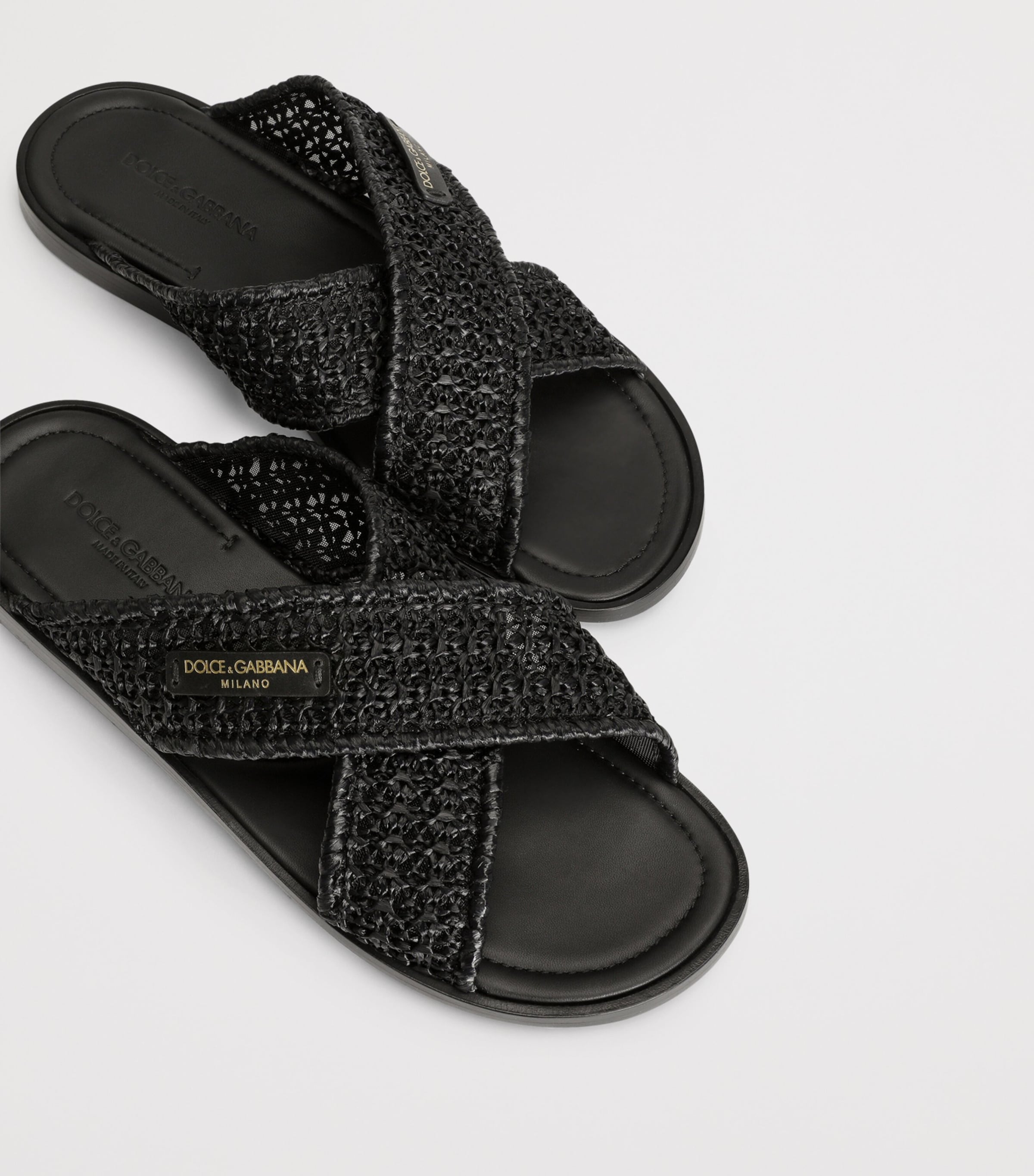 Dolce&Gabbana Woven Slides Black/black Image 4