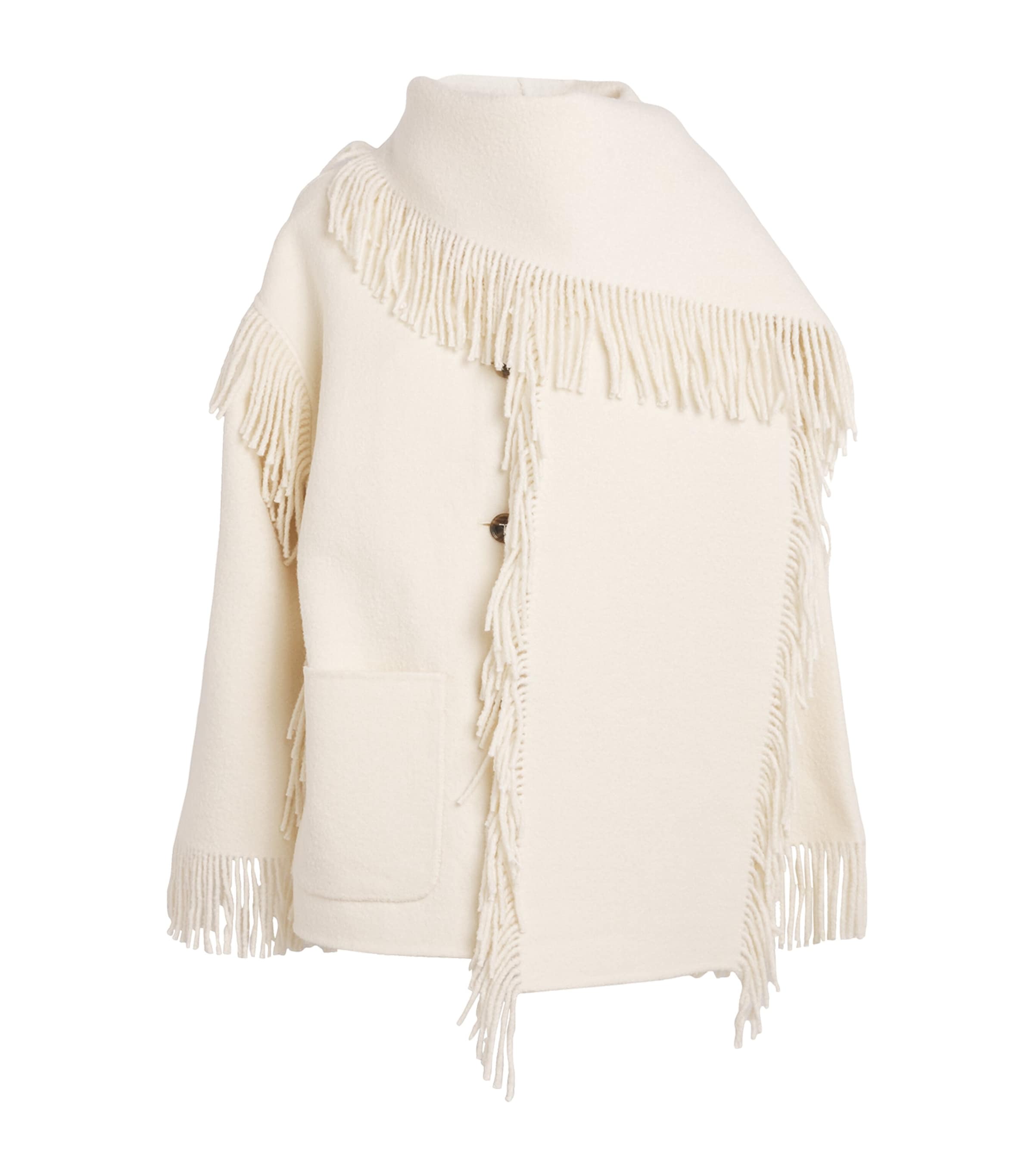 Totême Toteme Double Face Wool Blend Scarf Jacket In White