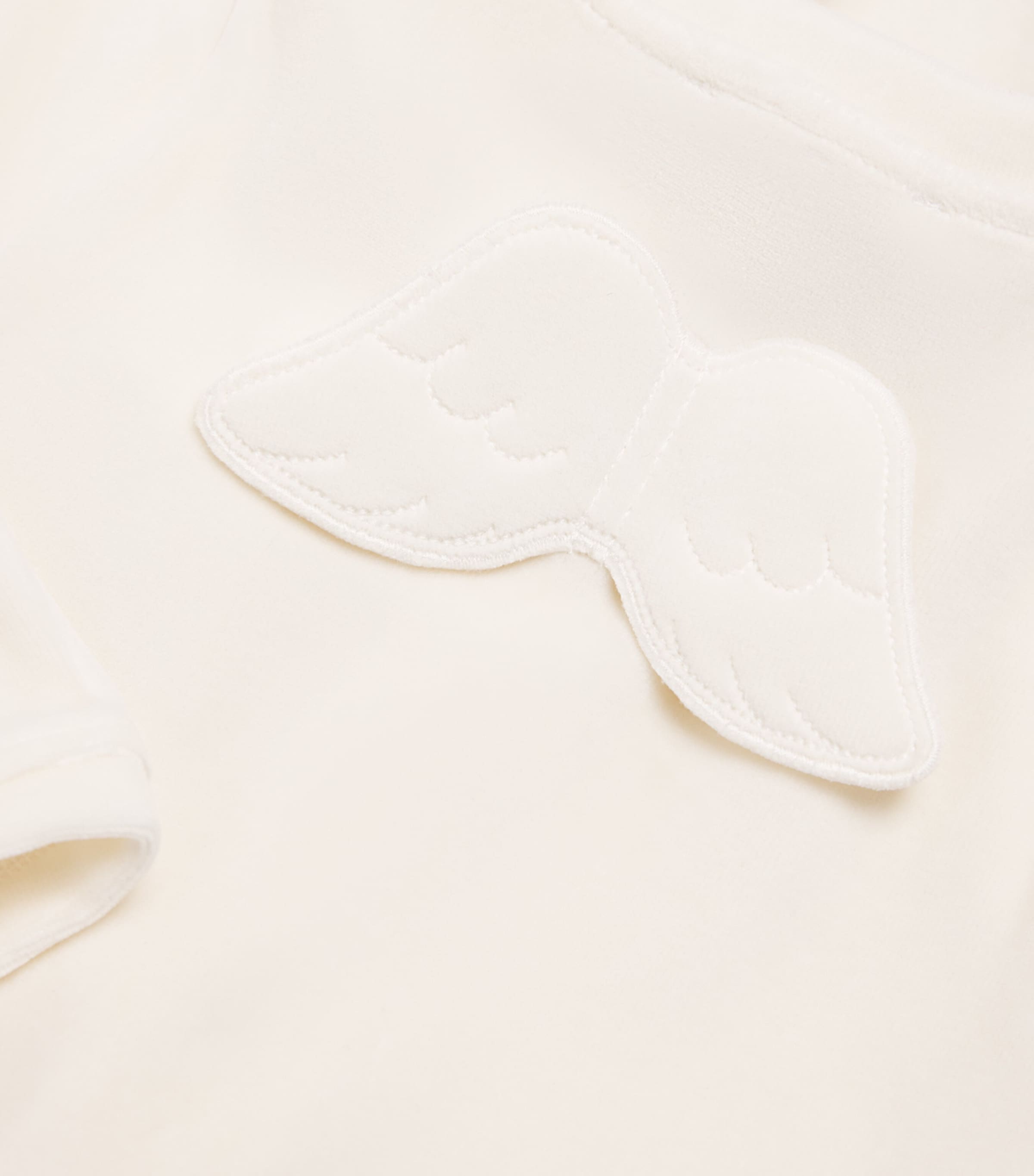 Marie-Chantal Velour Angel Wing All-In-One (3-18 Months) Cream Image 4