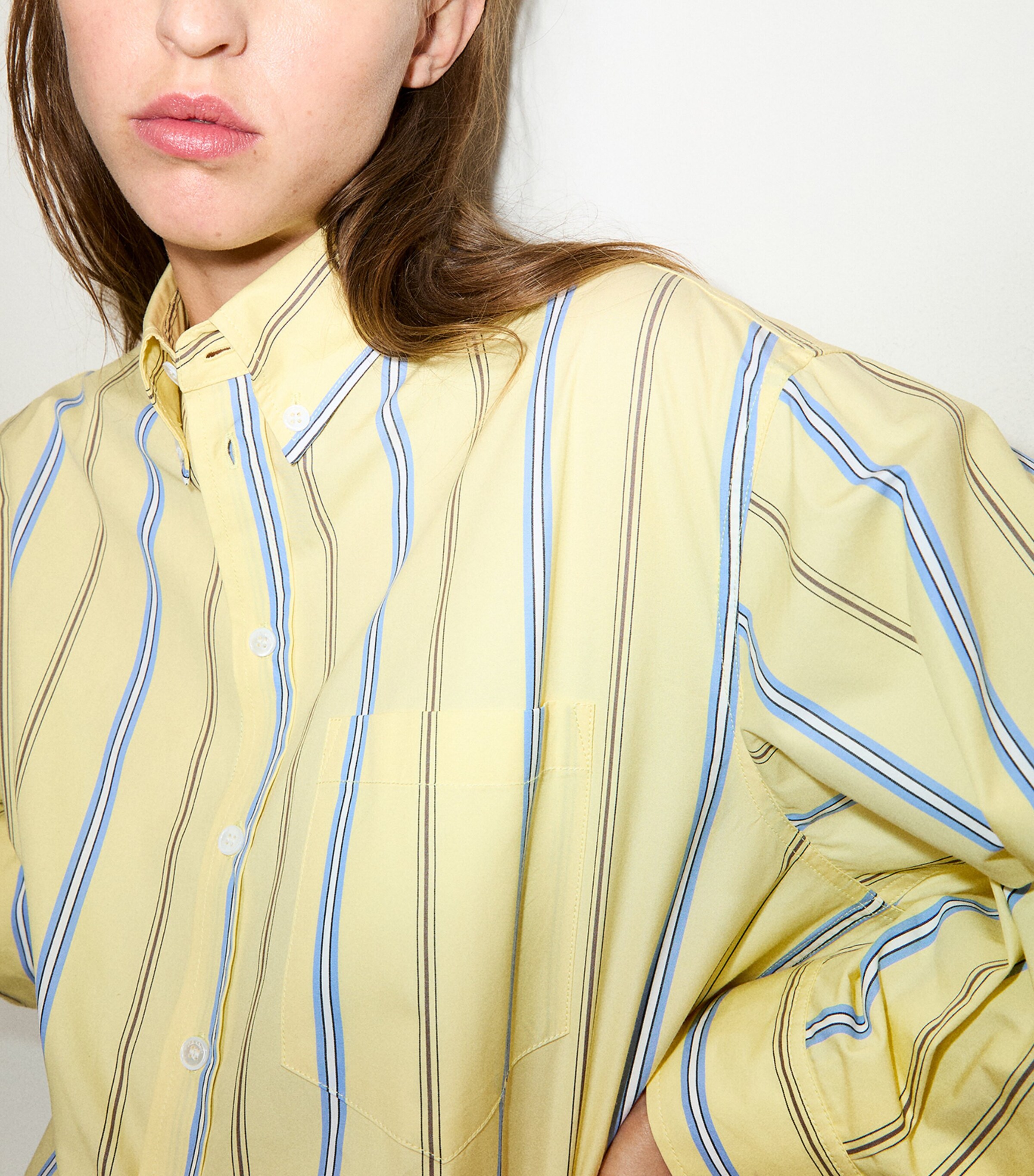MAX&Co. Womens Stripe Plot Twist Shirt Yellow Image 6