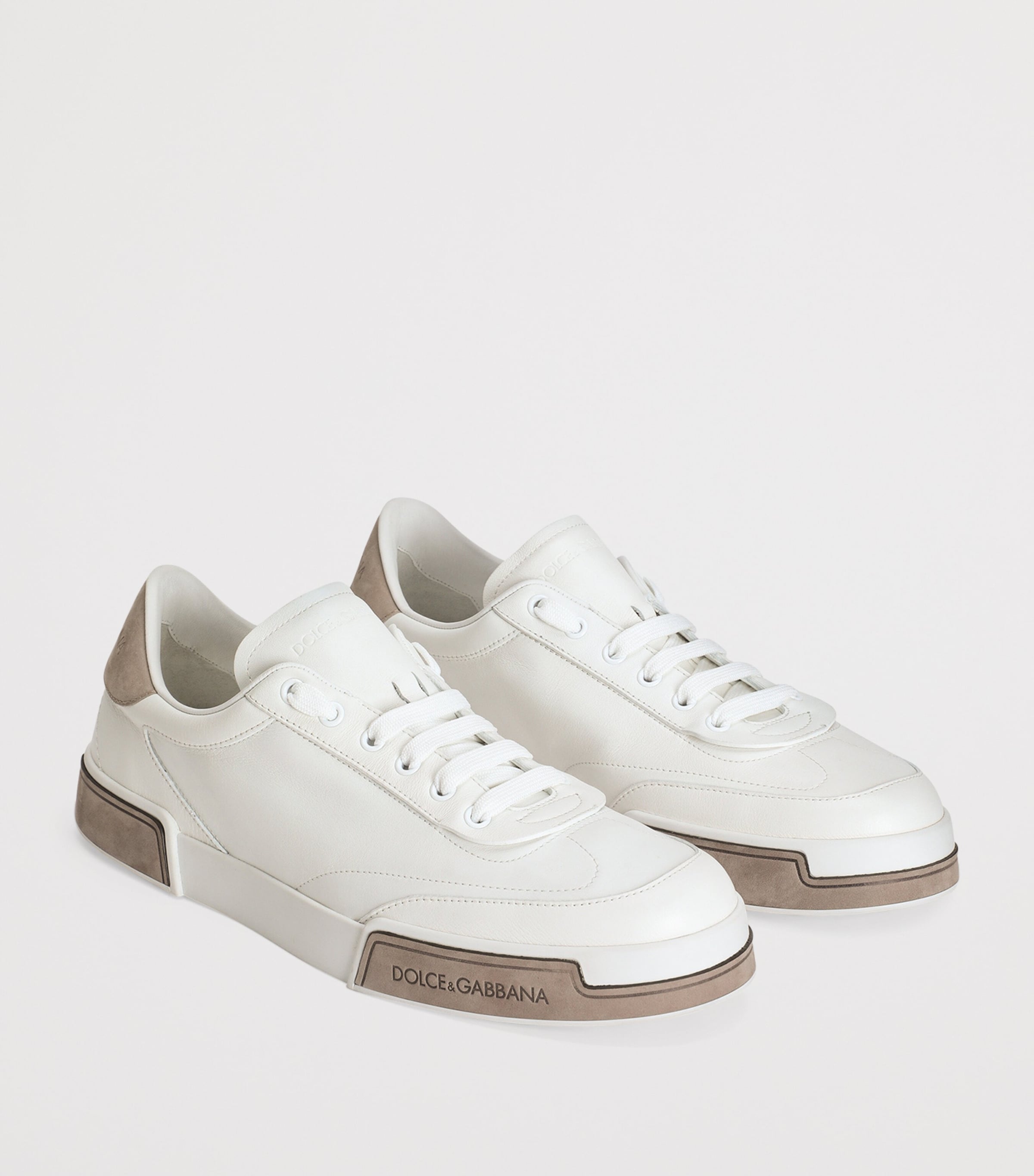 Leather Portofino Sneakers 8S375-WHITE/TAUPE Image 5