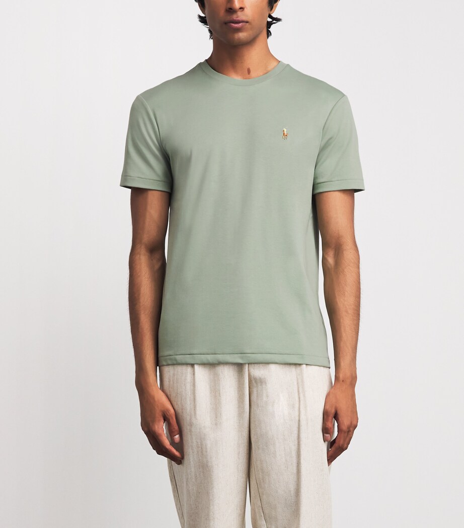Polo Ralph Lauren Mens Pima Cotton Polo Pony T-Shirt Light Green Image 4