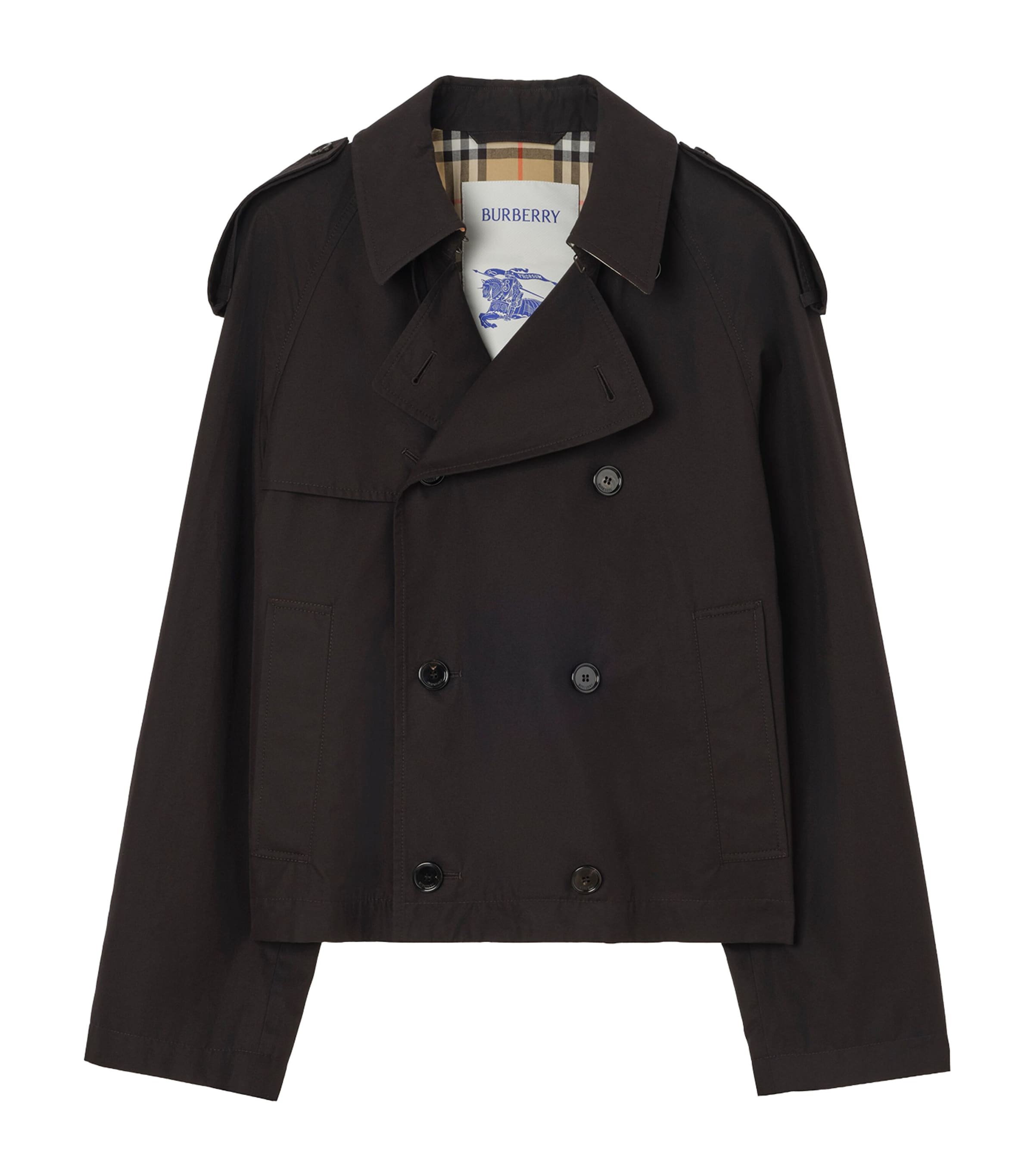 Burberry Mens Tropical Gabardine Leadenham Trench Coat Black Image 1