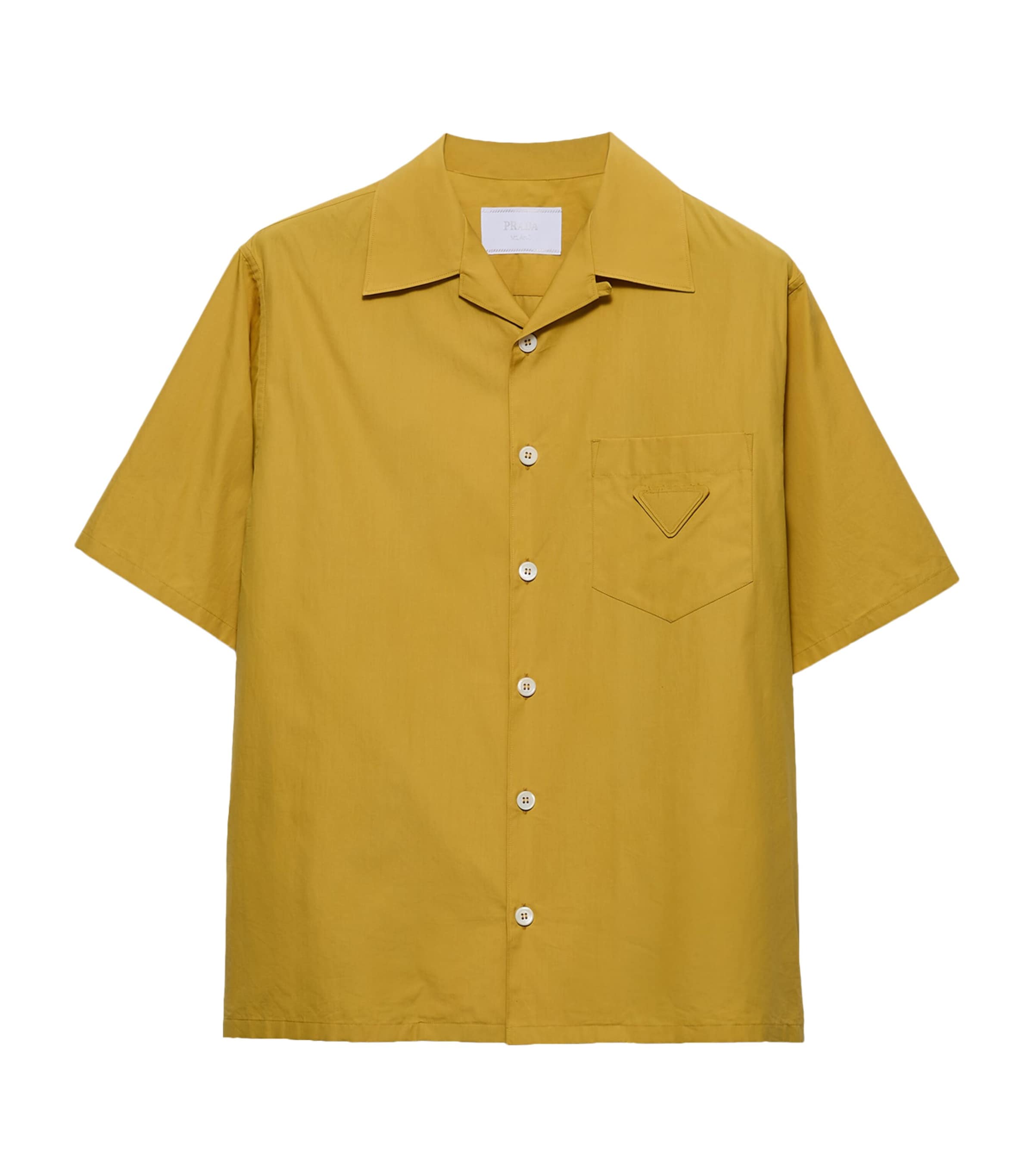 Prada Mens Cotton Logo Bowling Shirt Image 1