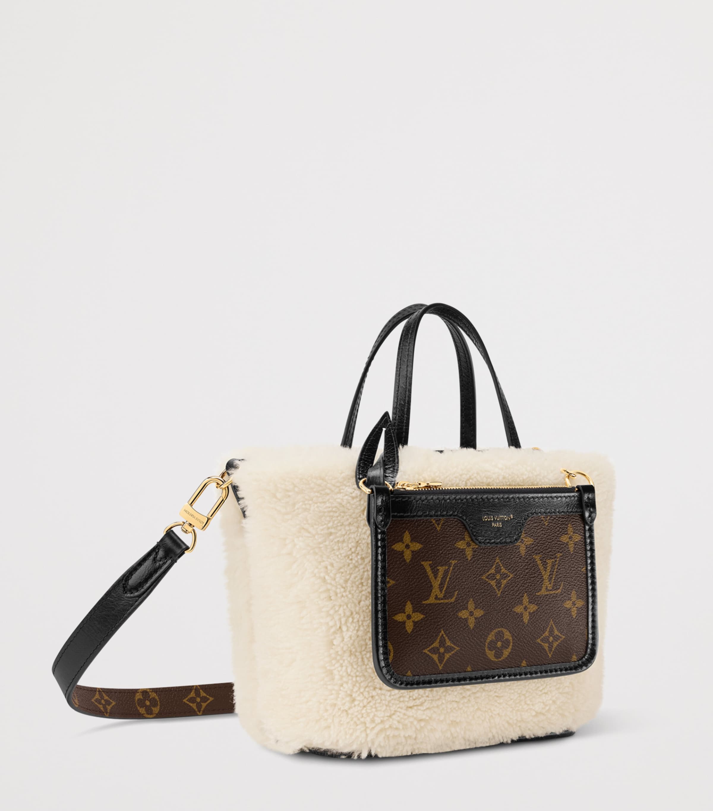 Shearling Neverfull Bandoulière Inside Out BB Bucket Bag MONOGRAM SHEARLING Image 3