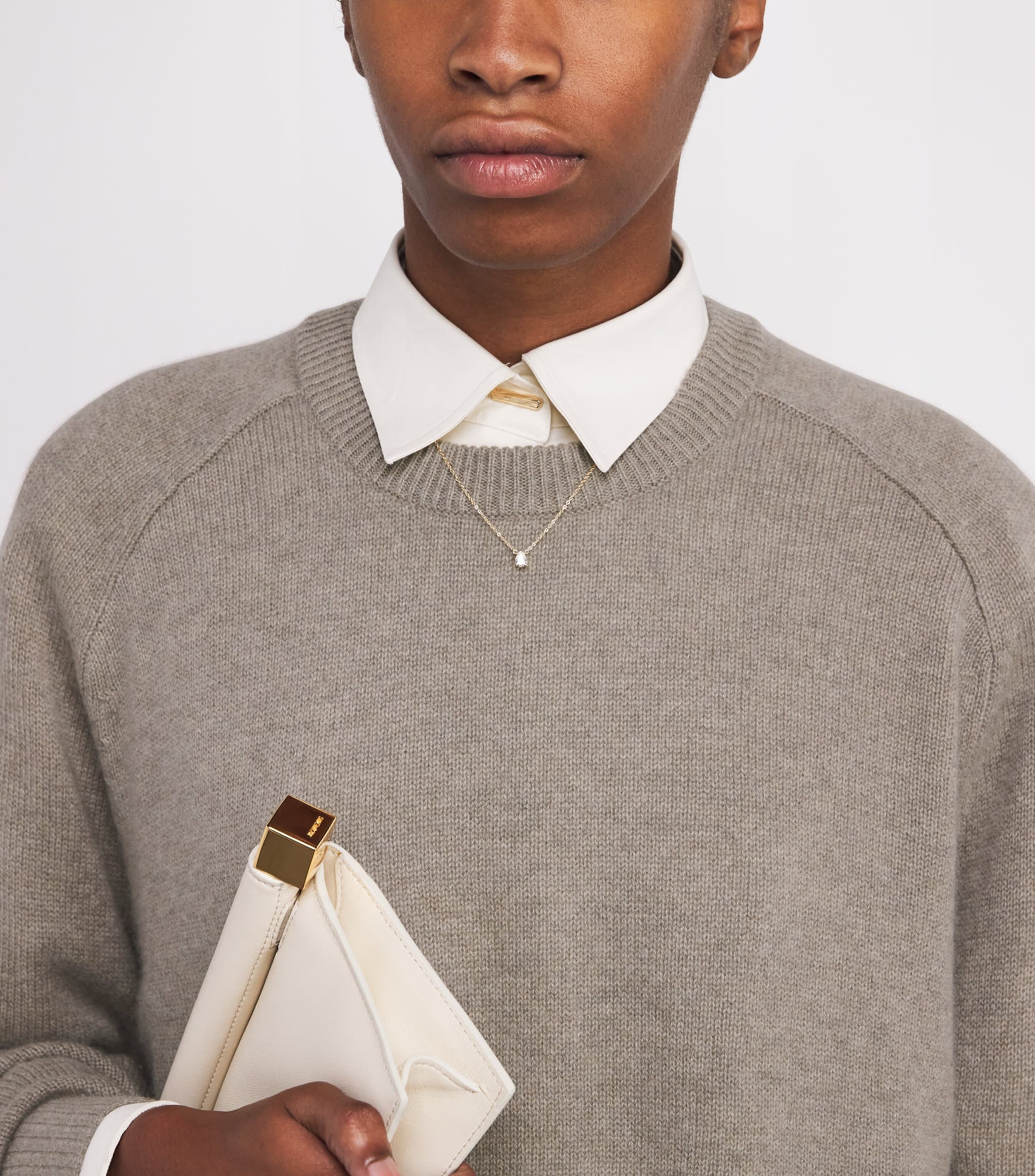 Cashmere Boyfriend Sweater GREIGE Image 6