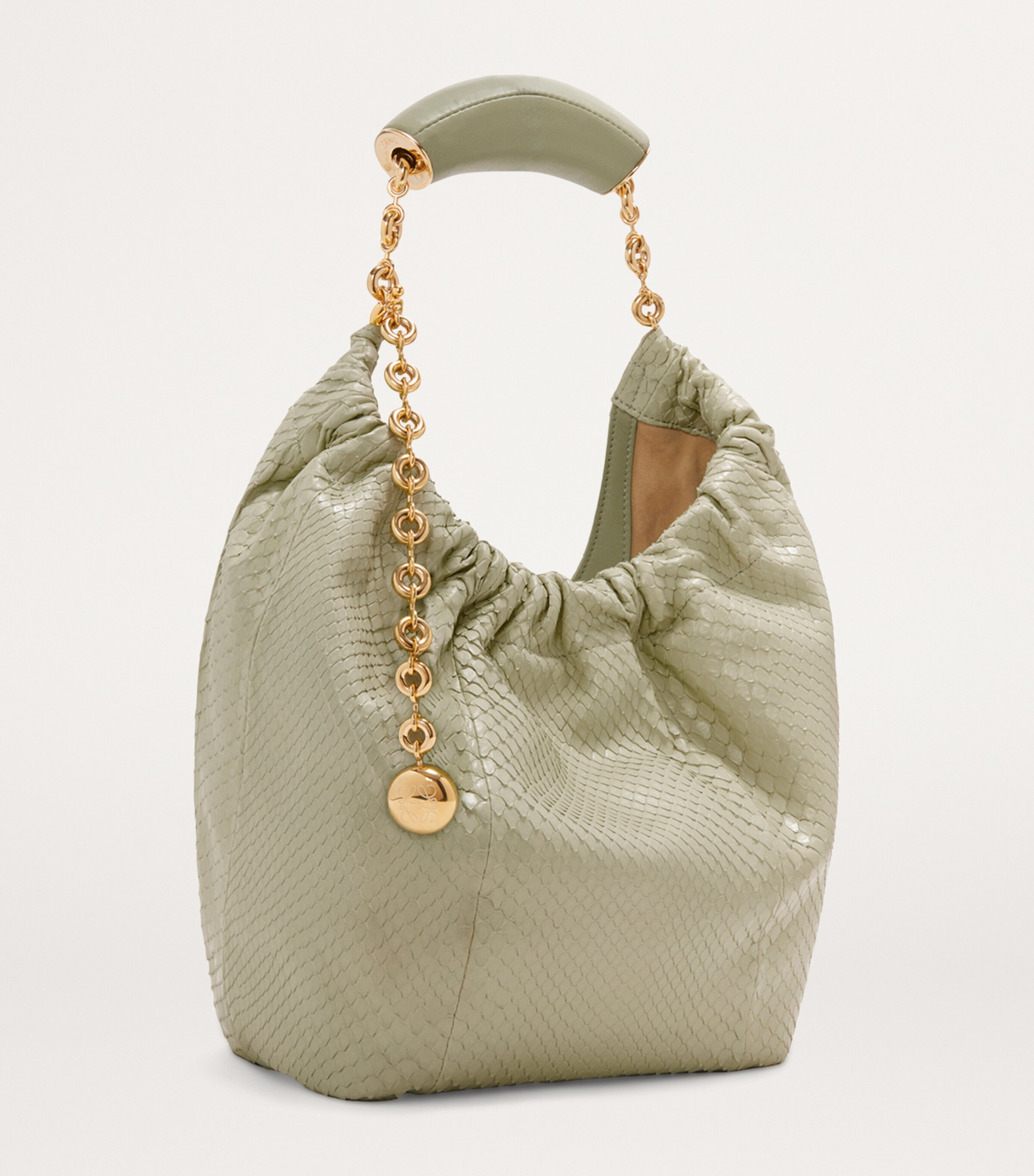 Small Snakeskin Squeeze Shoulder Bag MARBLE GREEN Image 2