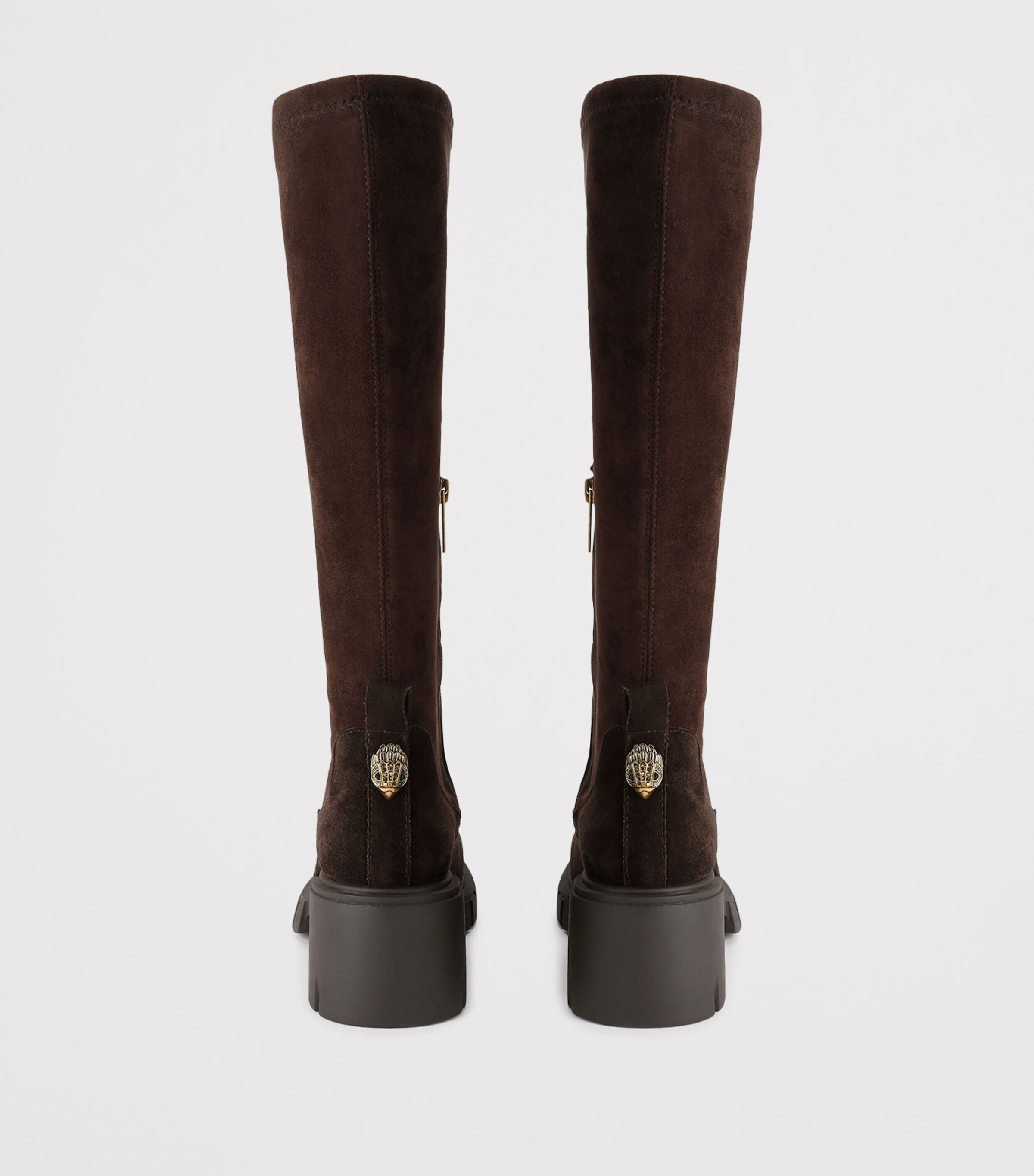 Kurt Geiger London Suede Clarence Knee-High Boots Dark Brown Image 3