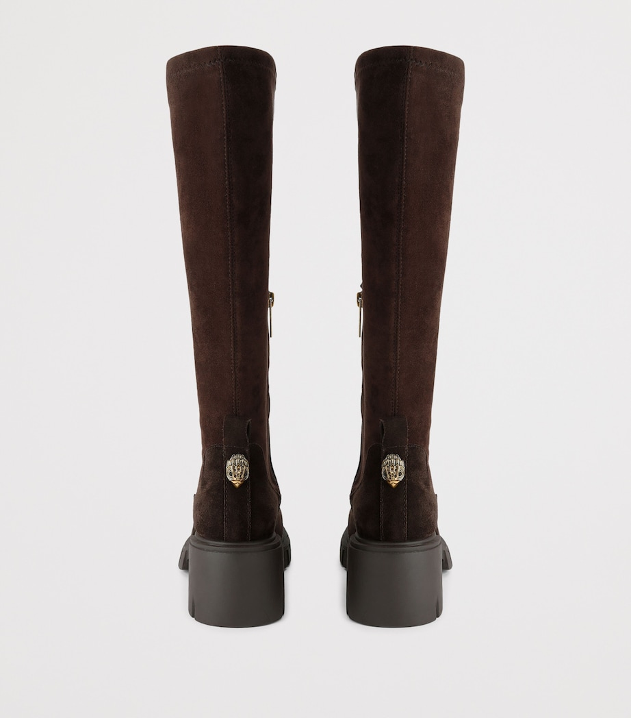 Kurt Geiger London Suede Clarence Knee-High Boots Dark Brown Image 3