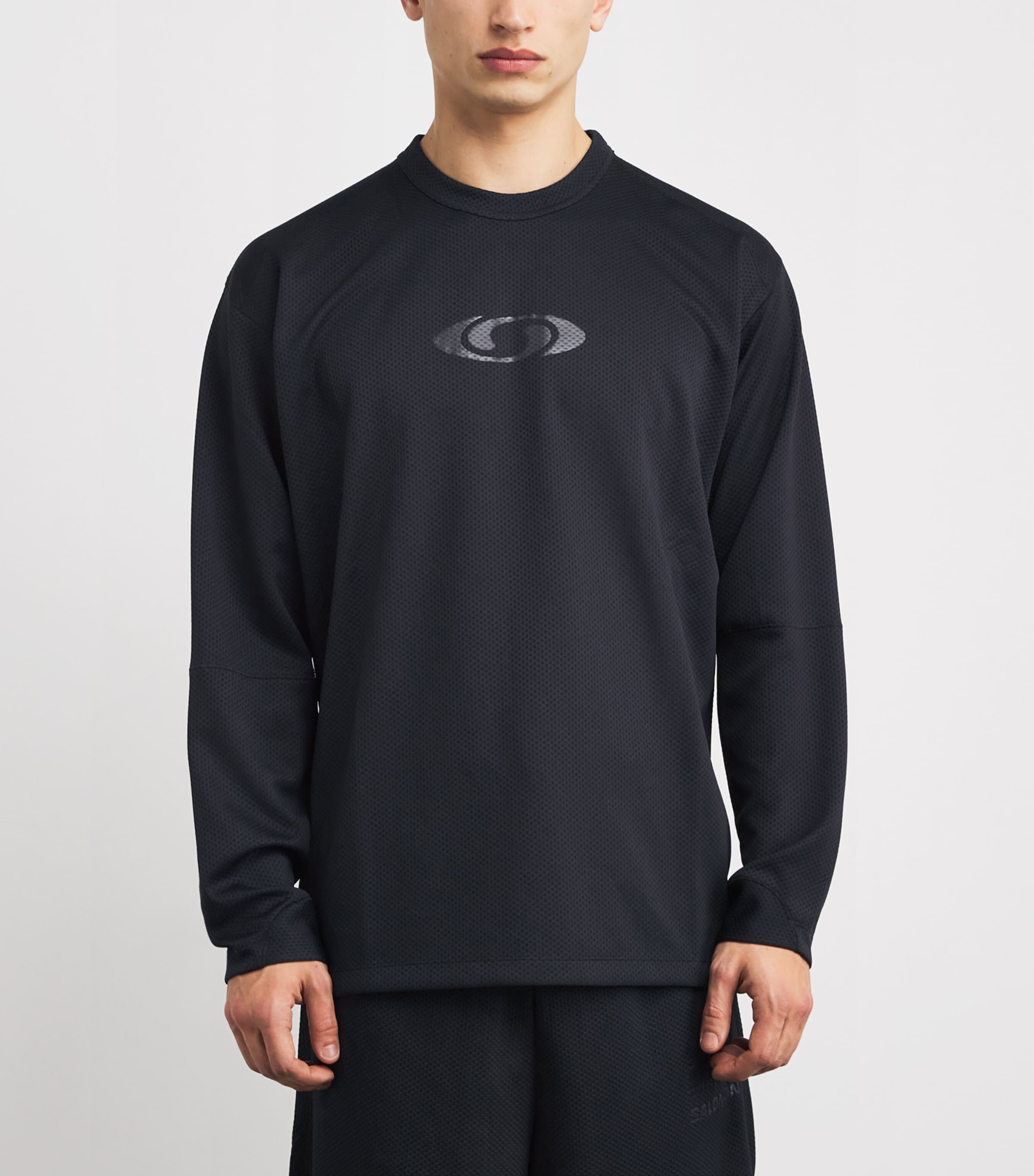MM6 Maison Margiela Black x Salomon Logo Long-Sleeve T-Shirt