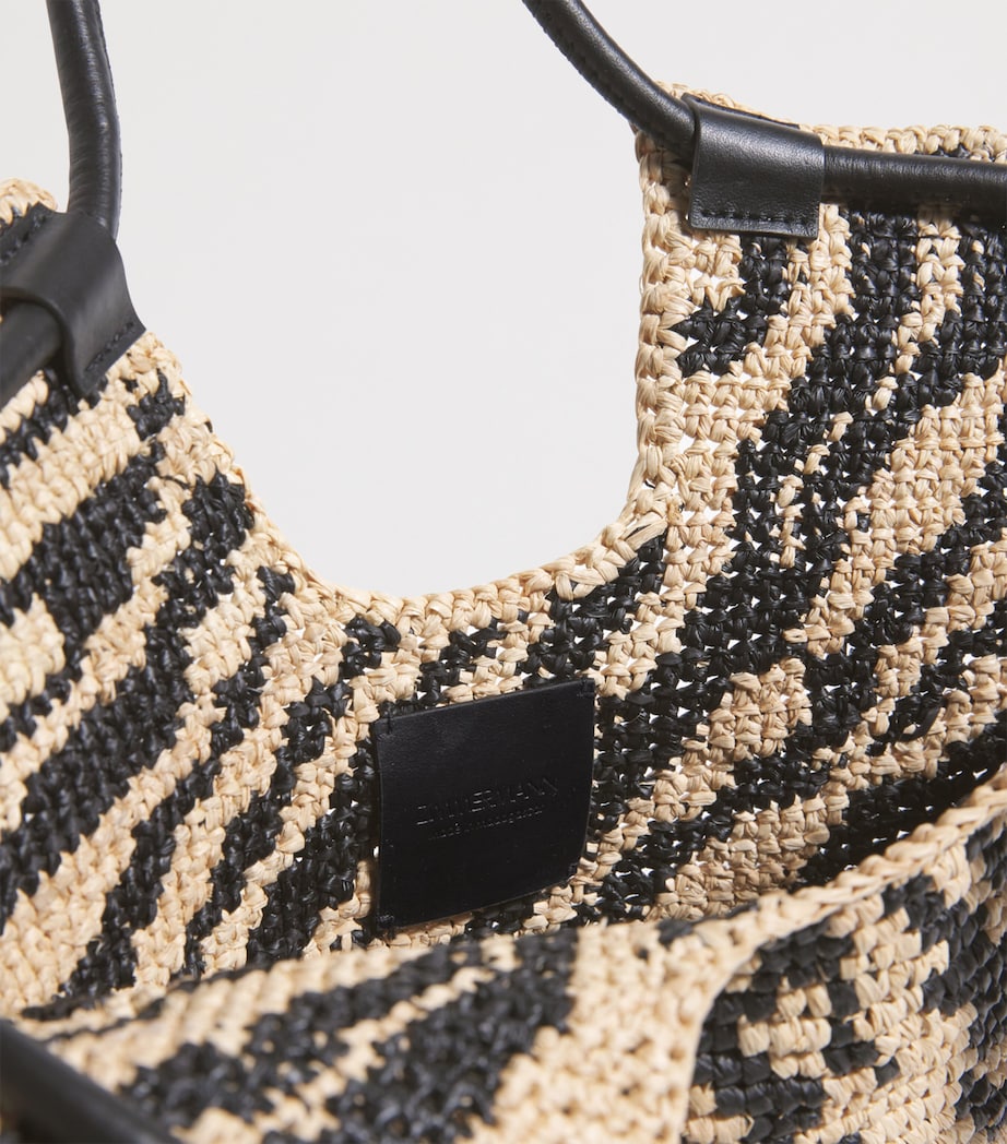 Small Raffia Zebra Tote Bag BLACK ZEBRA BLZE Image 4
