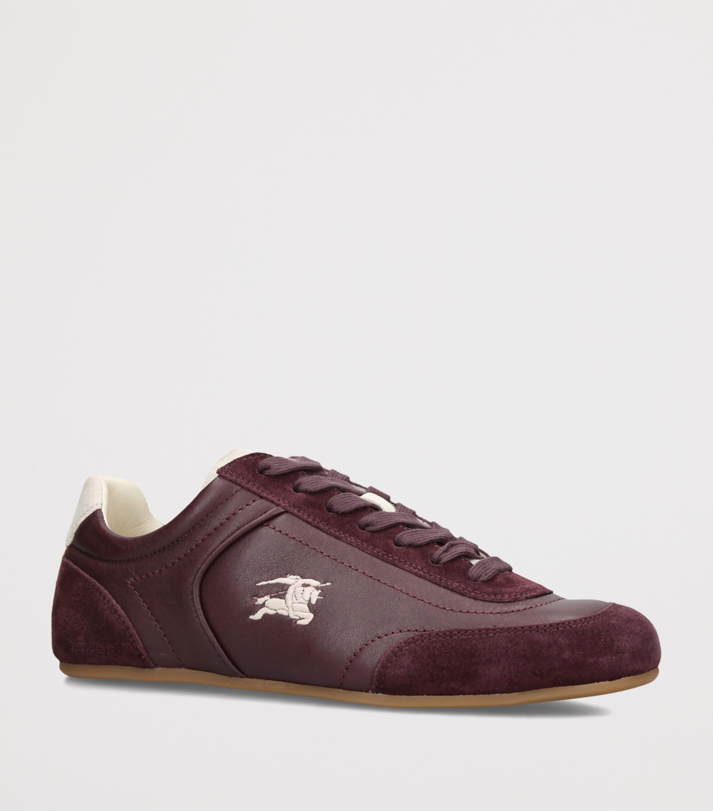 Burberry Leather Knight Low-Top Sneakers Cream Comb Image 2