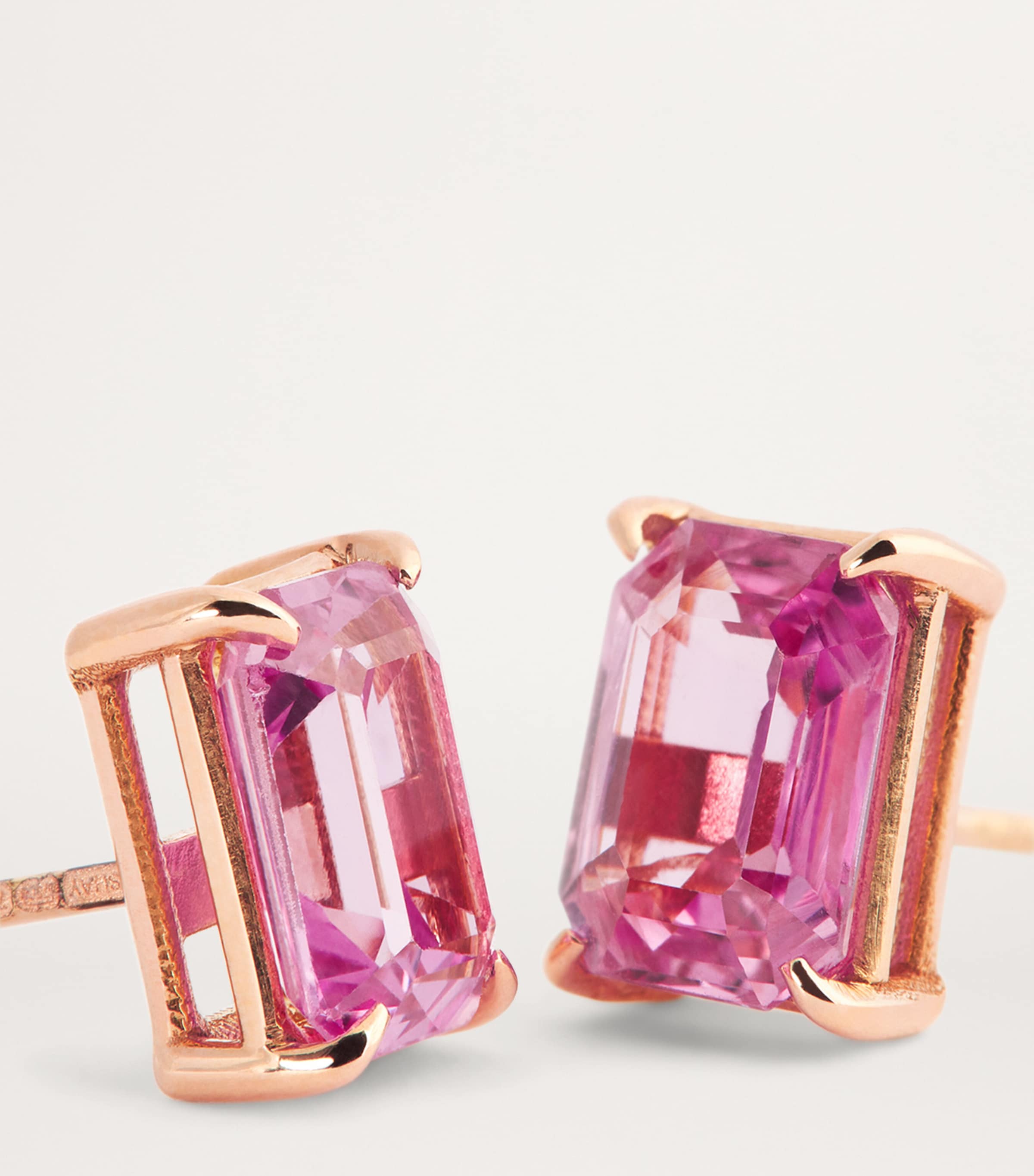 SHAY Rose Gold and Pink Sapphire Stud Earrings Rose Gold Image 6