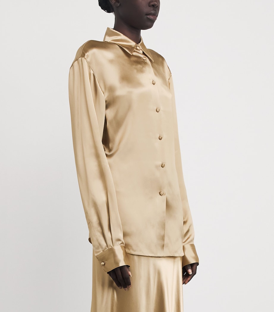 Satin Cinched-Waist Shirt NATURAL Image 3