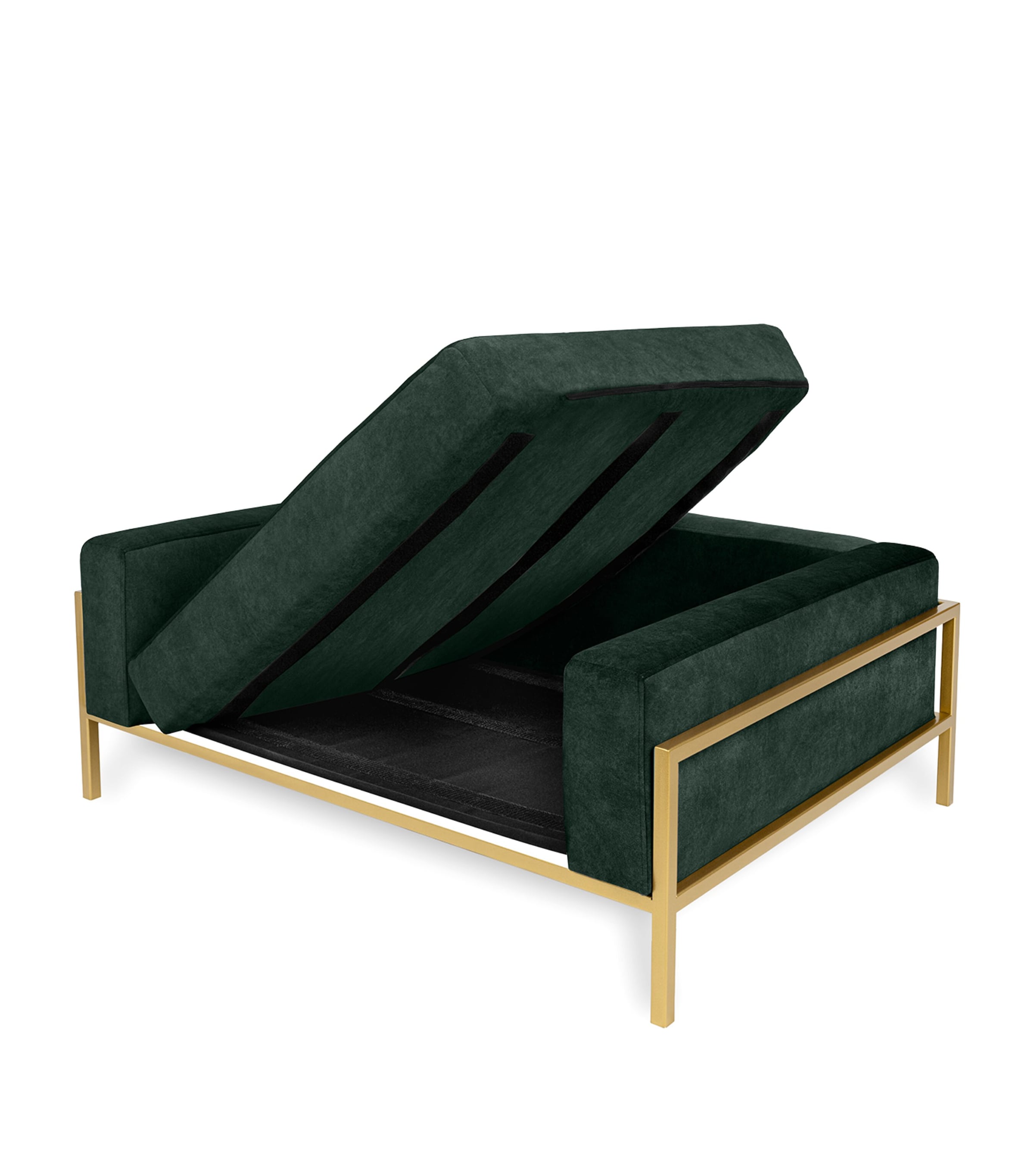 Medium Kensington Dog Sofa BOTTLE GREEN+GOLD Image 4