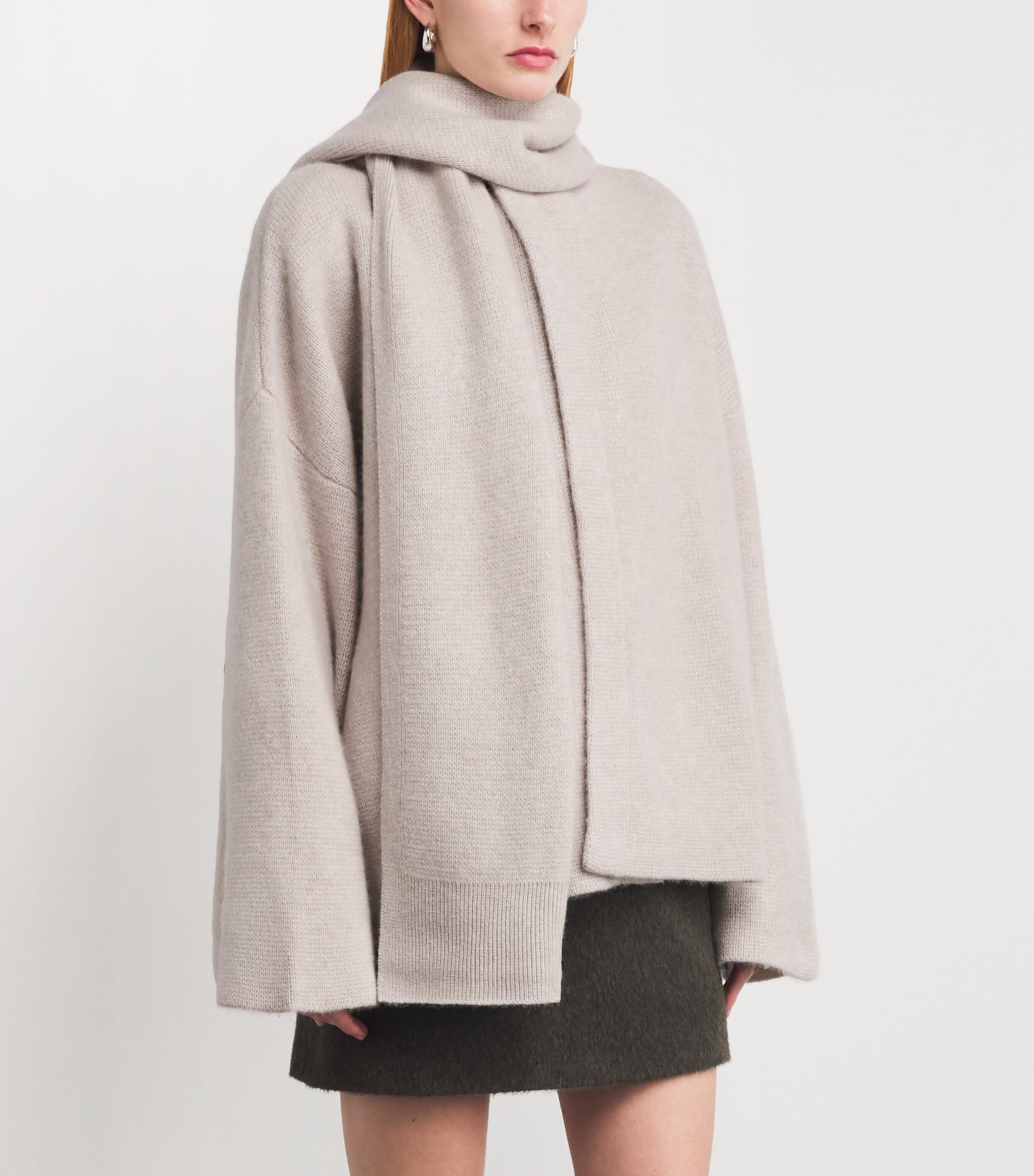 Organic Cashmere Scarf Spain Cardigan LIGHT BEIGE Image 3