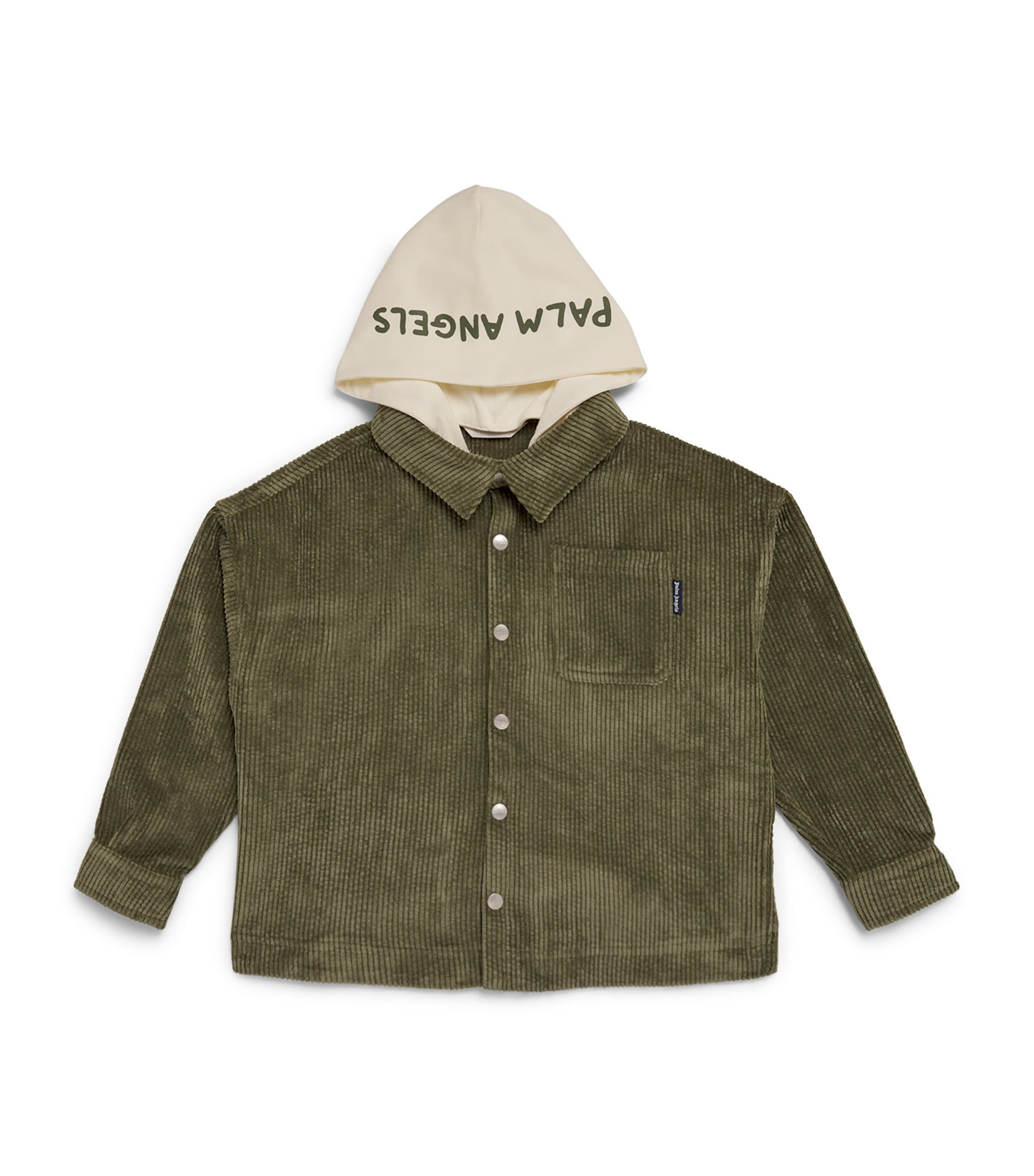 Palm Angels Kids' Corduroy Overshirt In Green