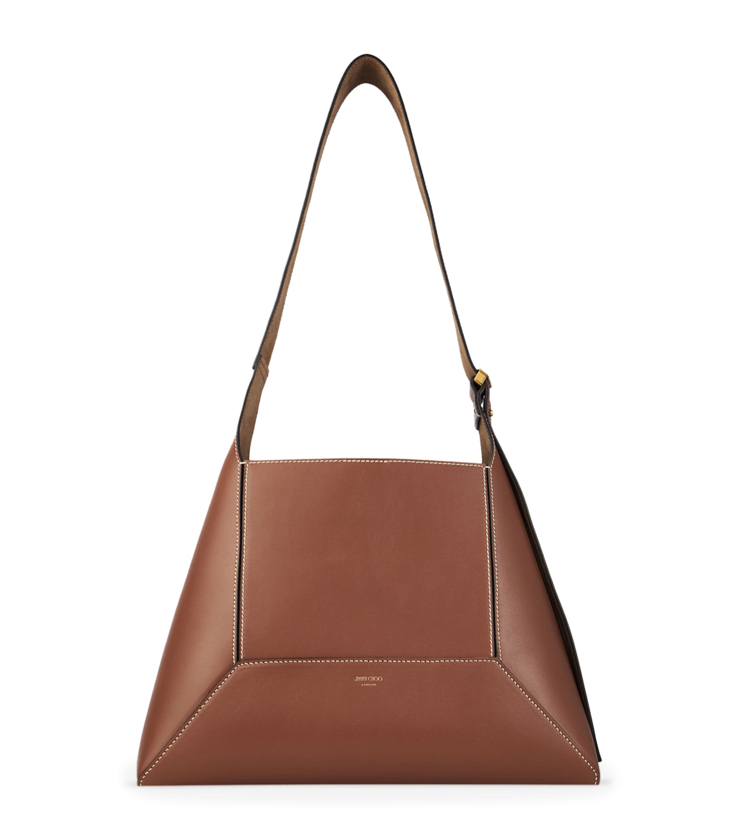 Jimmy Choo Medium Diamond Leather Shoulder Bag In Brown