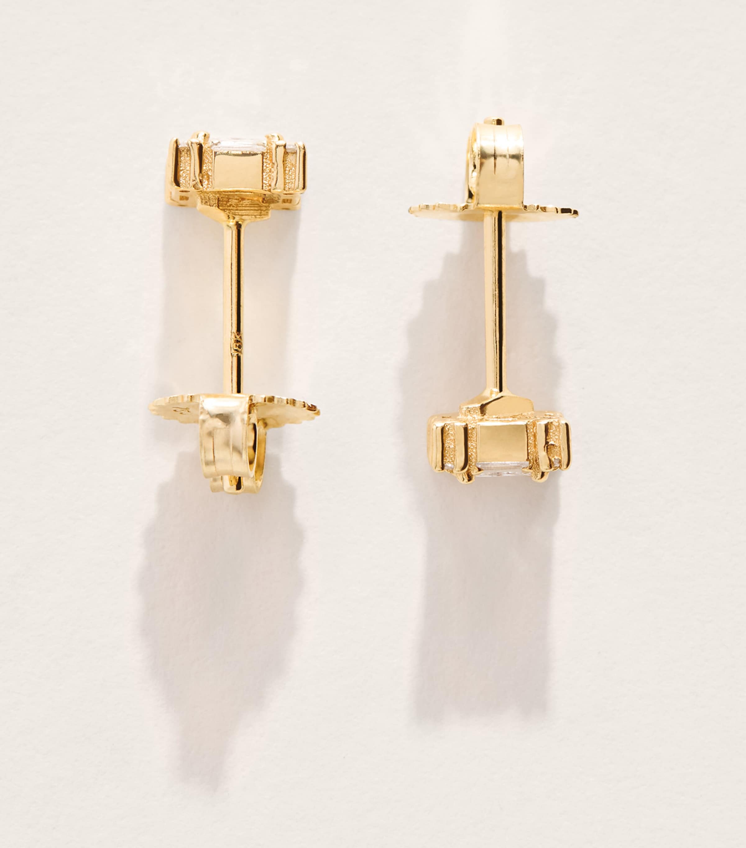 Suzanne Kalan Mini Yellow Gold and Diamond Princess Stud Earrings Yg/wd Image 4