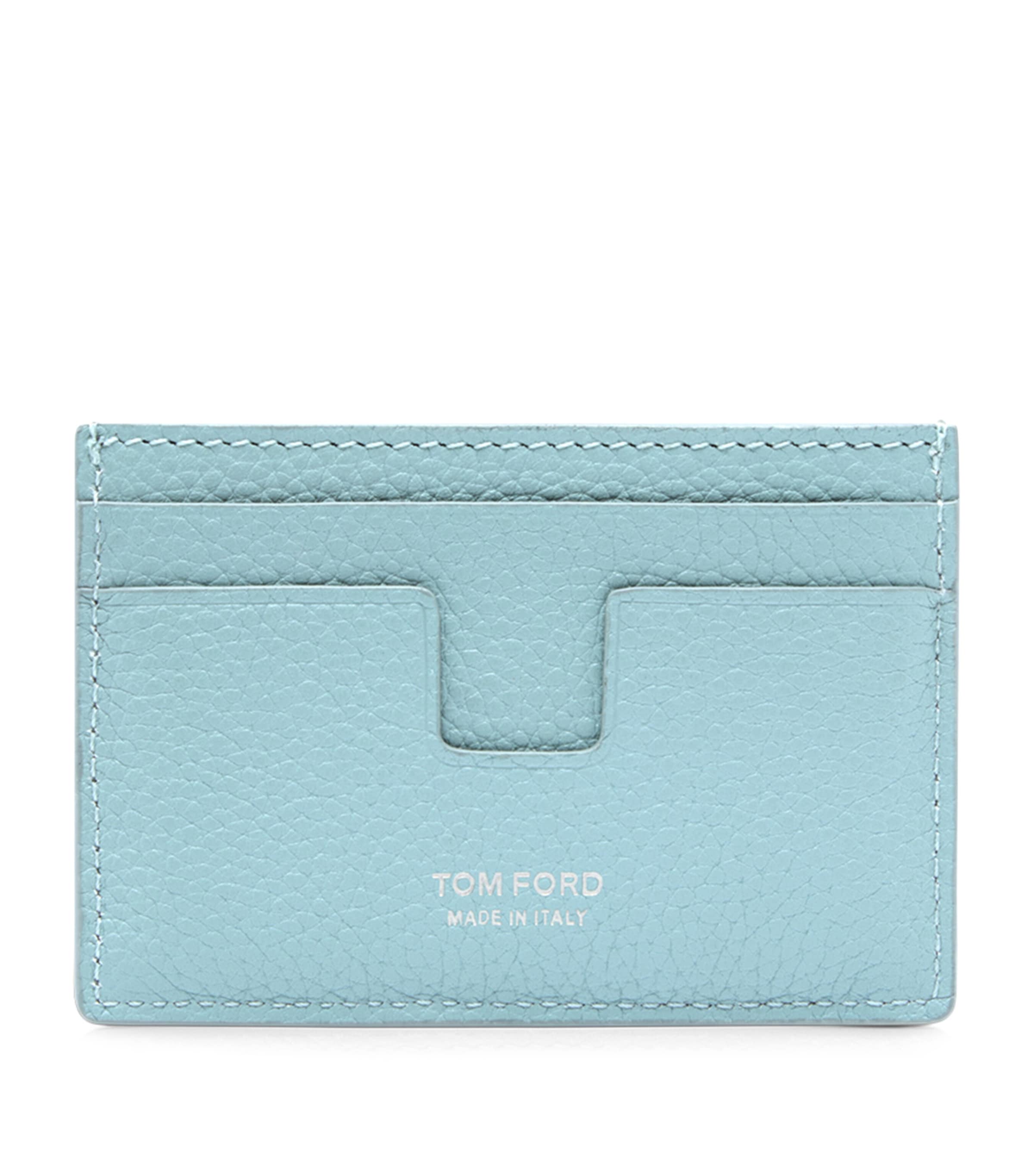 Tom Ford Slim Leather Cardholder Wallet With Compact Design In Blue