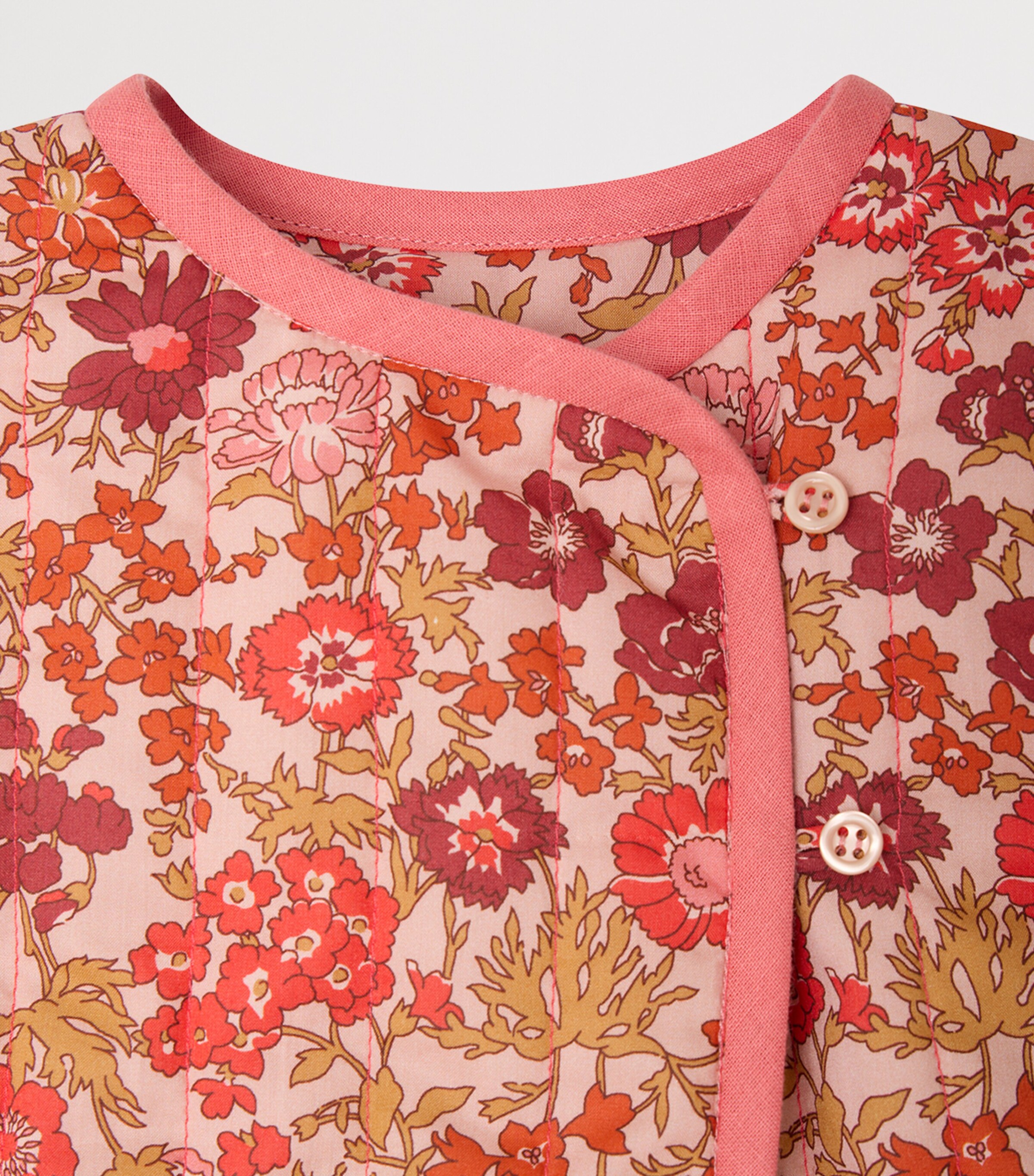 Bonpoint Cotton Floral Print Gilet (6-18 Months) Fleurs Rose Image 3