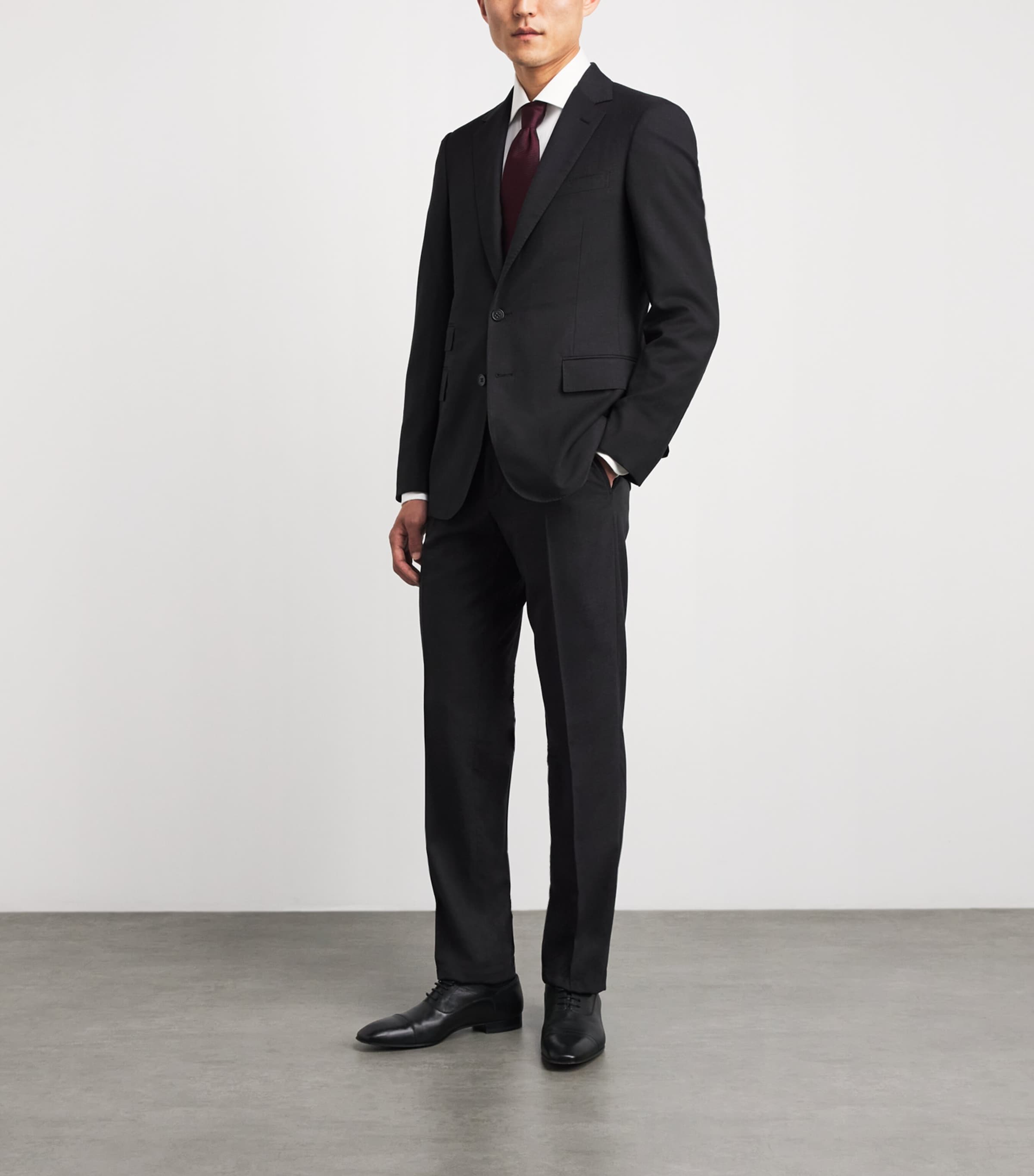 Ralph Lauren Purple Label Mens Wool Serge Gregory 2-Piece Suit Black Image 2