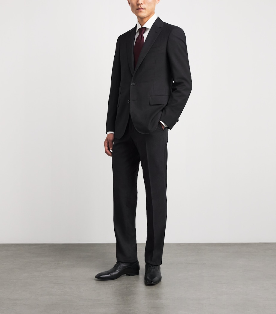 Ralph Lauren Purple Label Mens Wool Serge Gregory 2-Piece Suit Black Image 2