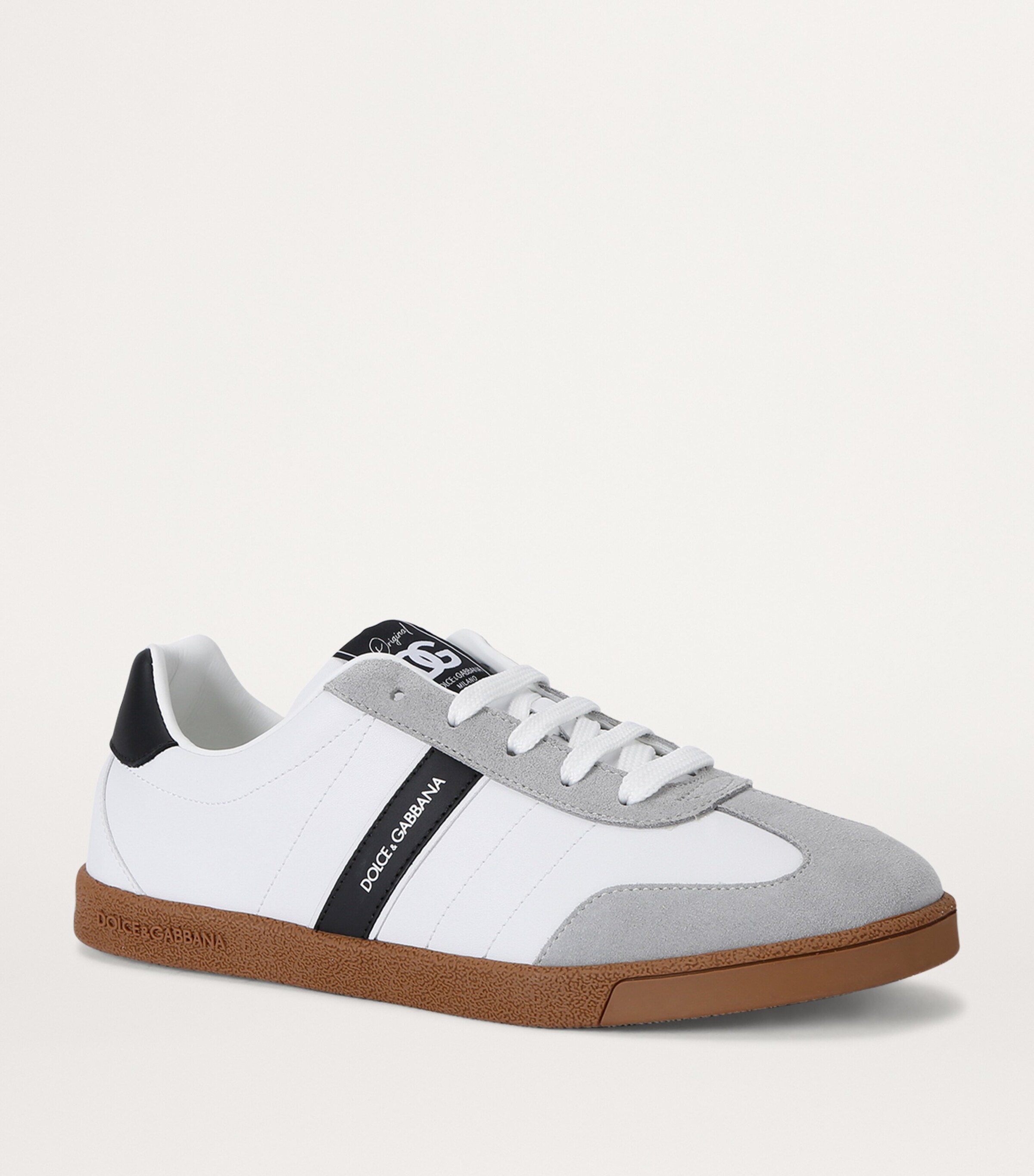 Dolce&Gabbana Kids Leather Low-Top Sneakers White/blk Image 3