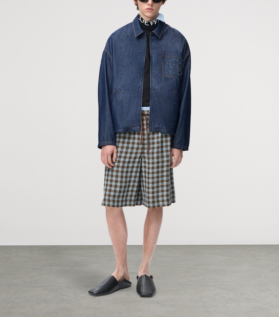 LOEWE Mens Anagram Denim Jacket Denim Blue Image 2