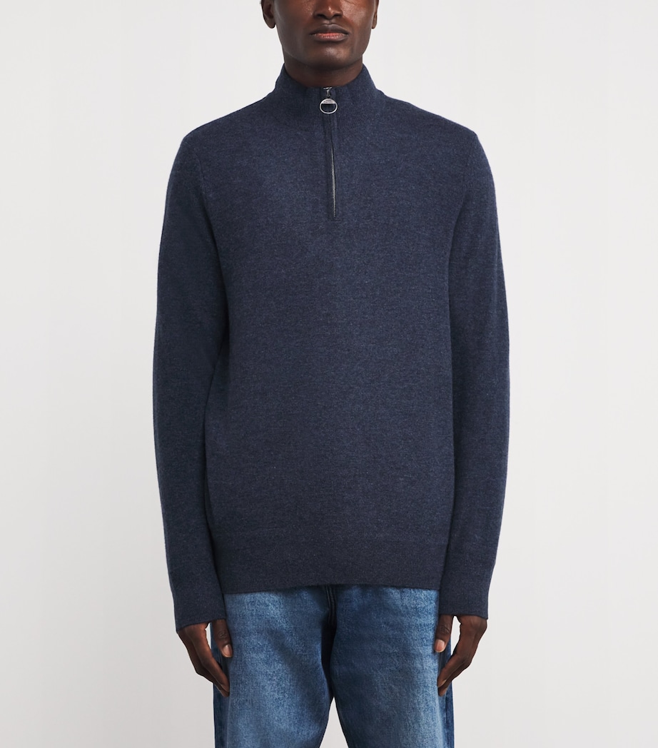 Wool-Cashmere Waterbury Quarter-Zip Sweater NAVY Image 3
