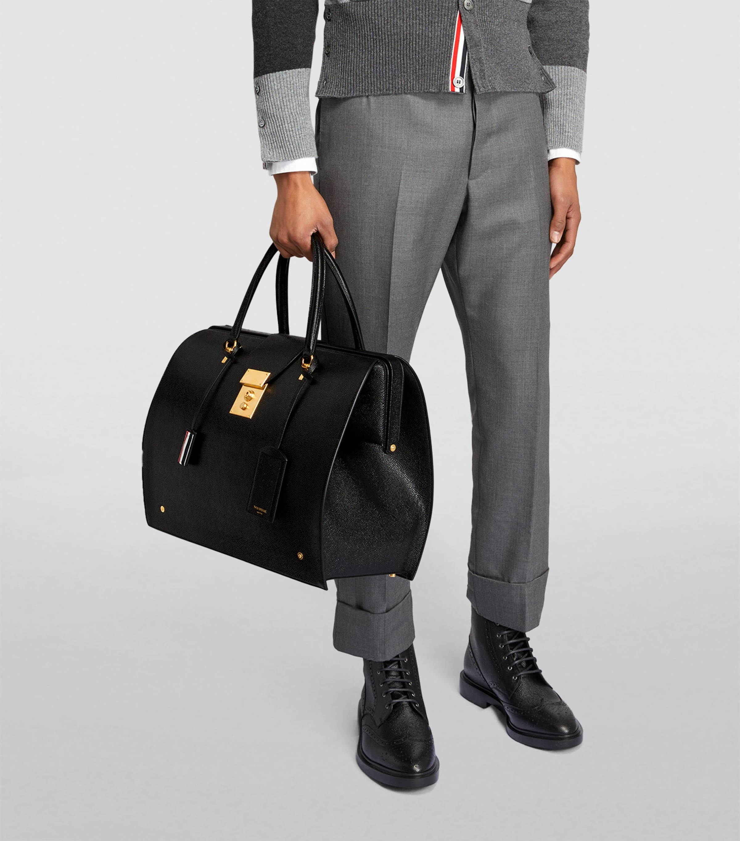 Leather Mr. Thom Weekend Bag BLACK Image 4