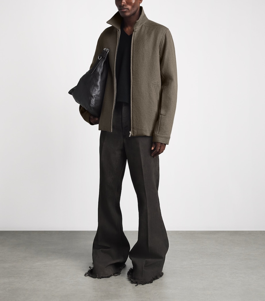 Rick Owens Mens Virgin Wool Brad Overshirt Dust Image 2