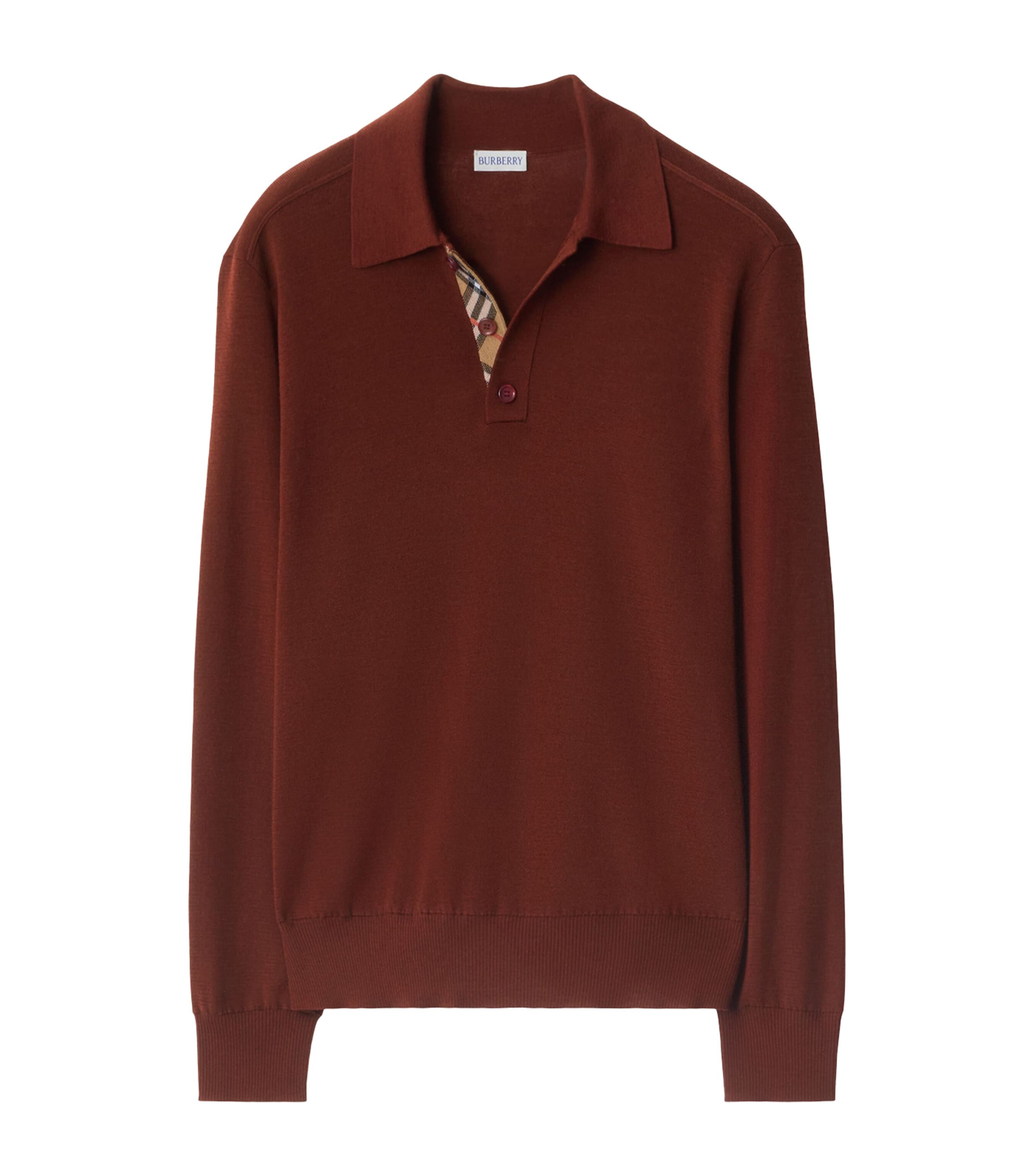 Wool Check-Detail Polo Shirt BOX Image 1