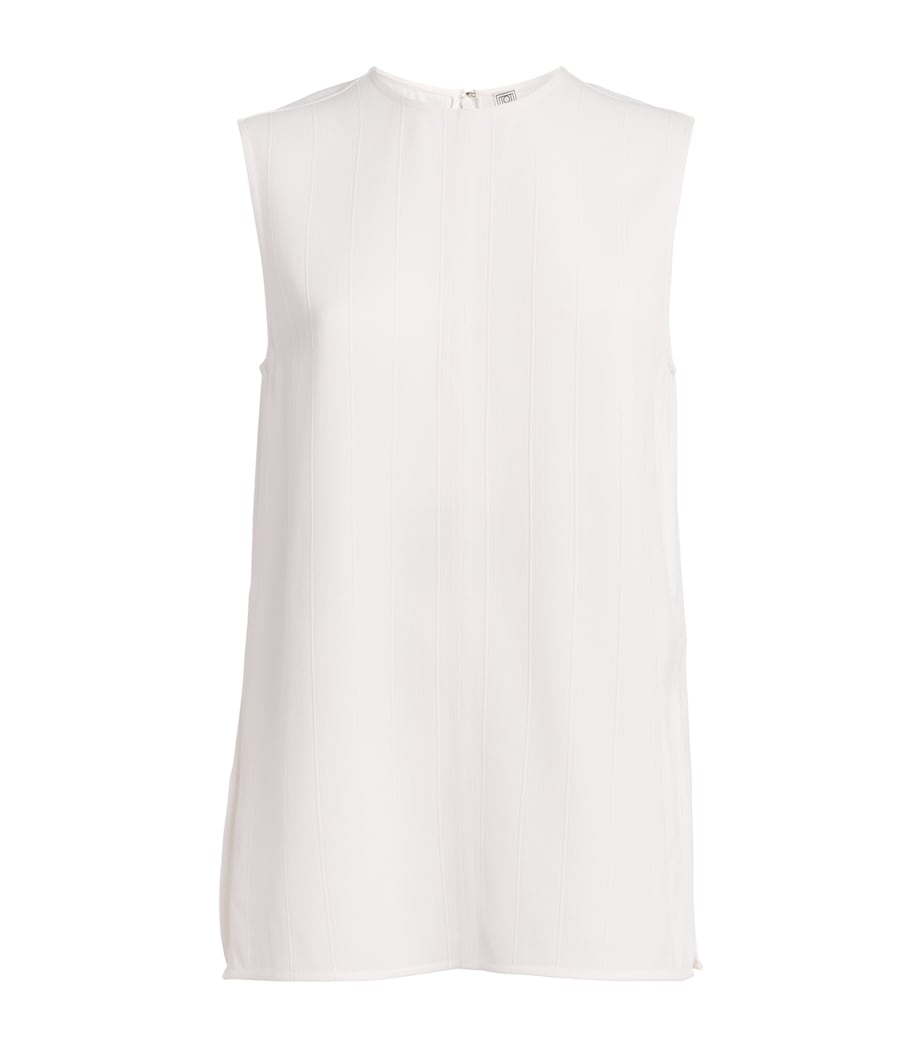 Toteme Womens Woven Stripe Tank Top Meringue Image 1