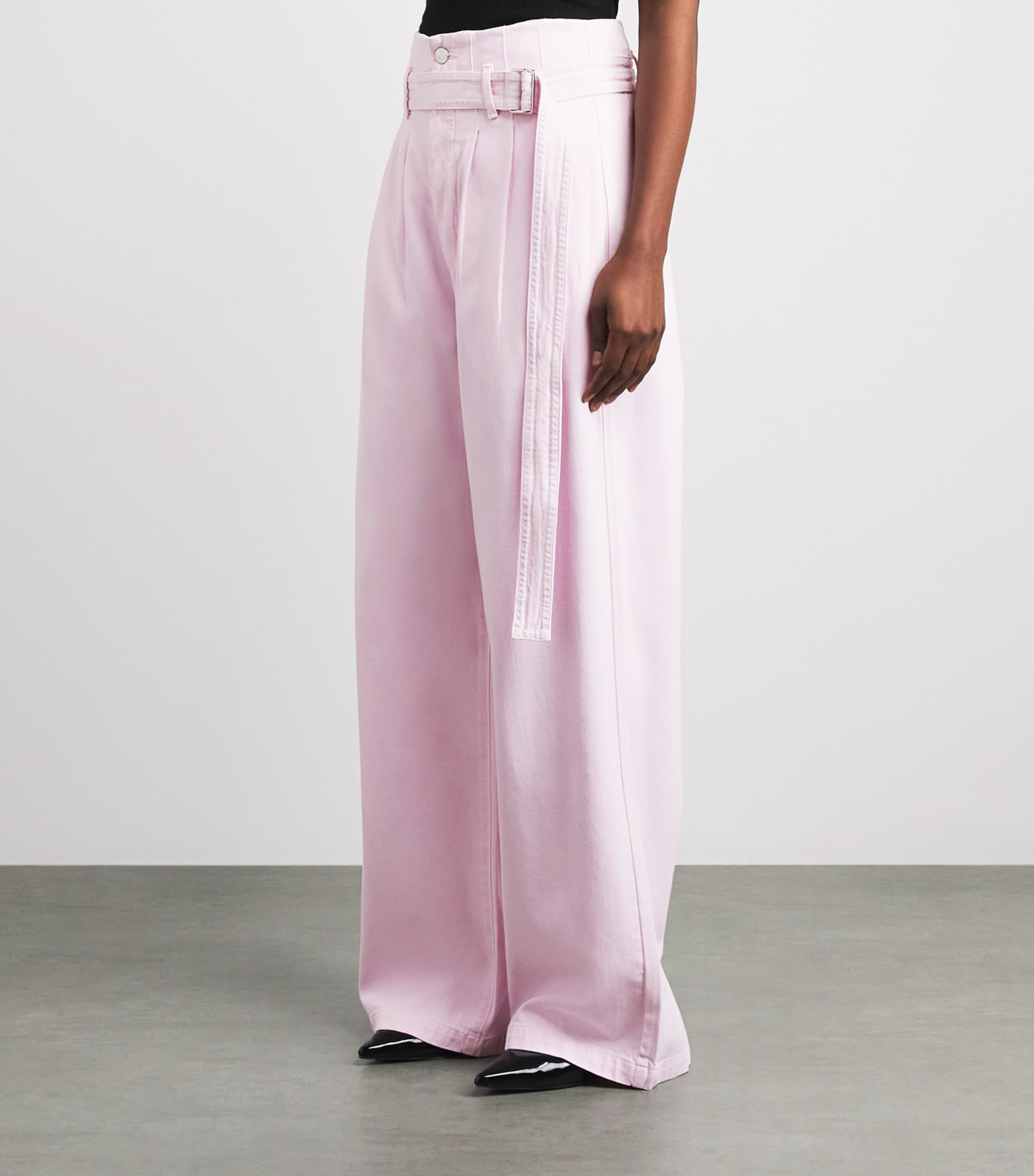 AGOLDE Womens x Maria McManus Corset Wide-Leg Jeans Stne Wsh Powder Pnk Image 4