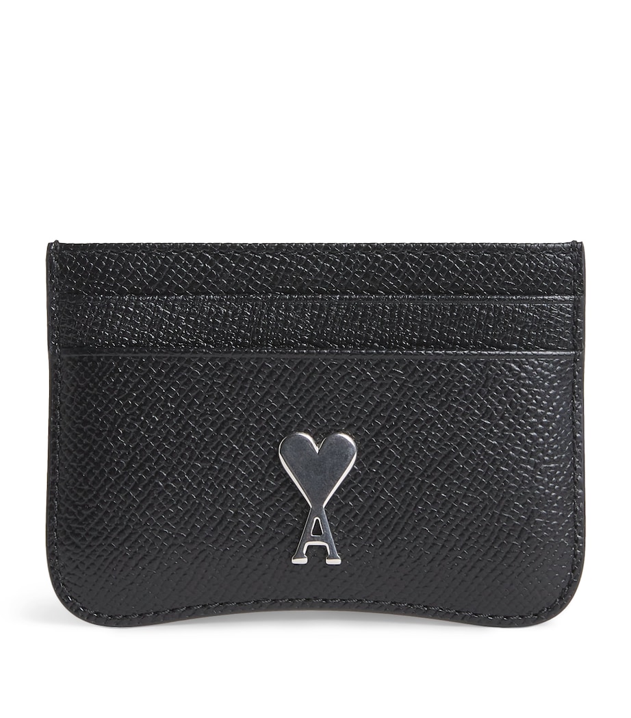 Grained Leather Paris Card Holder BLACK/SILVER/0014 Image 1