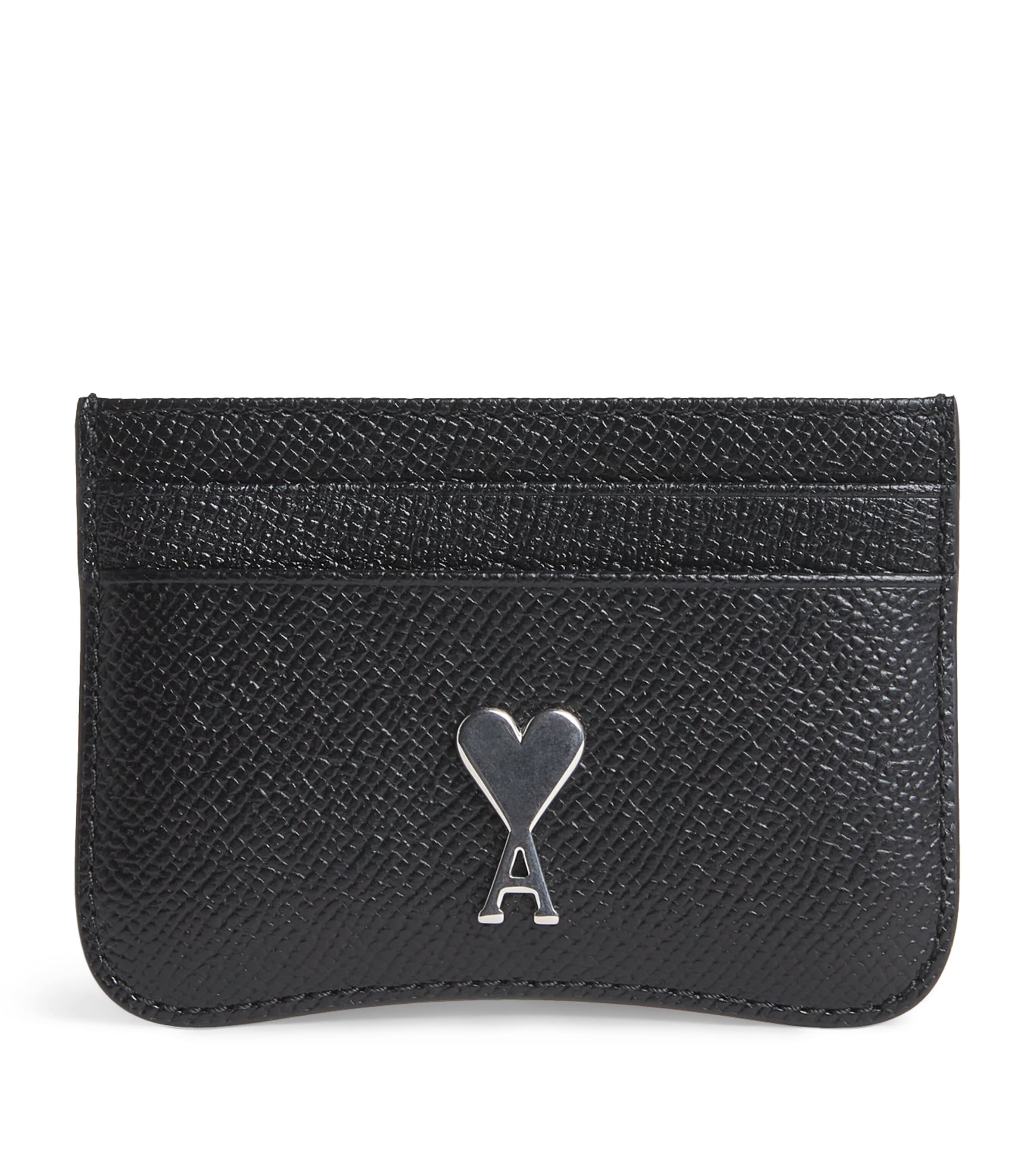 AMI Paris Grained Leather Paris Card Holder | Men Accessories | Cardholders | Designers | Ami Paris