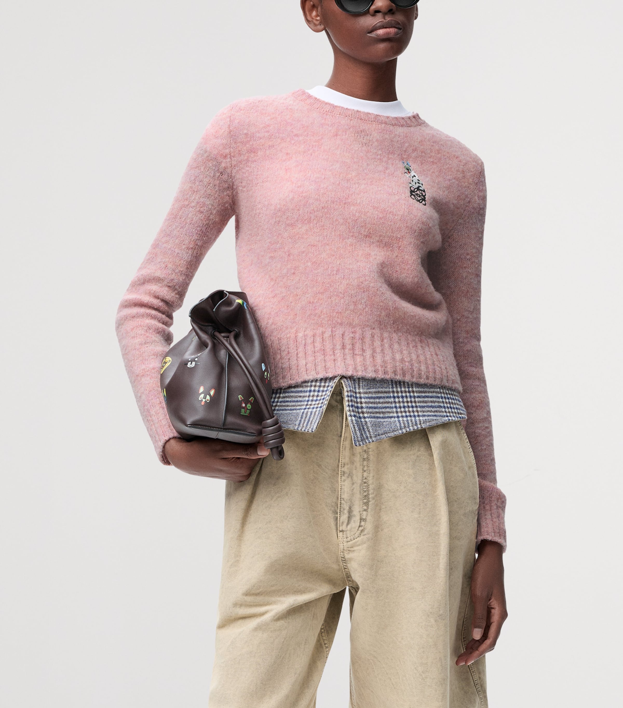 x Louis Wain Wool Futurist Cats Sweater PINK Image 3