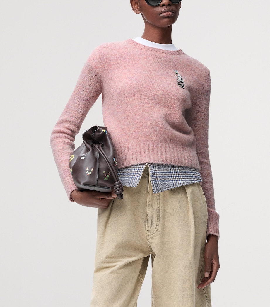 x Louis Wain Wool Futurist Cats Sweater PINK Image 3