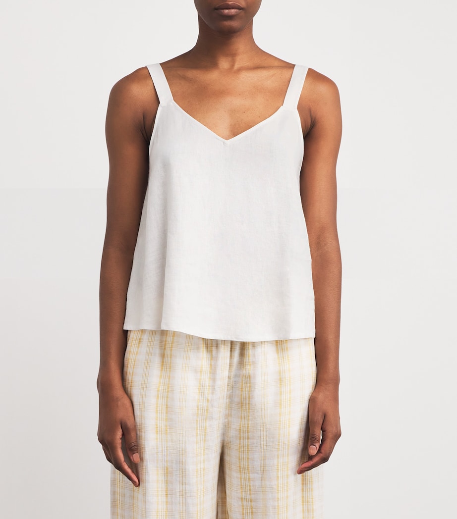 Linen-Blend V-Neck Cami Top OFWHT OFF WHITE Image 3