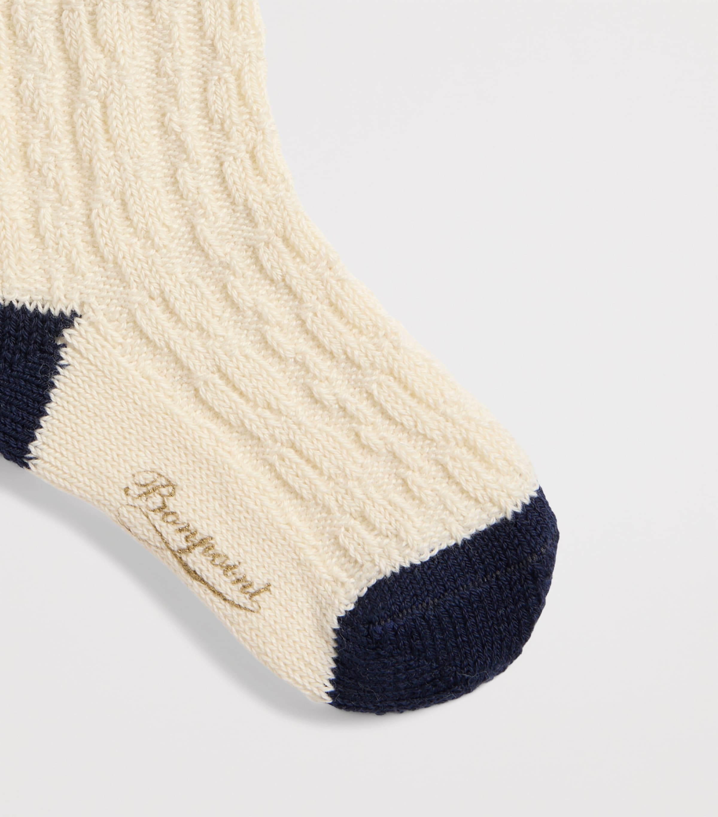 Organic Cotton-Blend Socks UPB BLANC LAIT Image 2