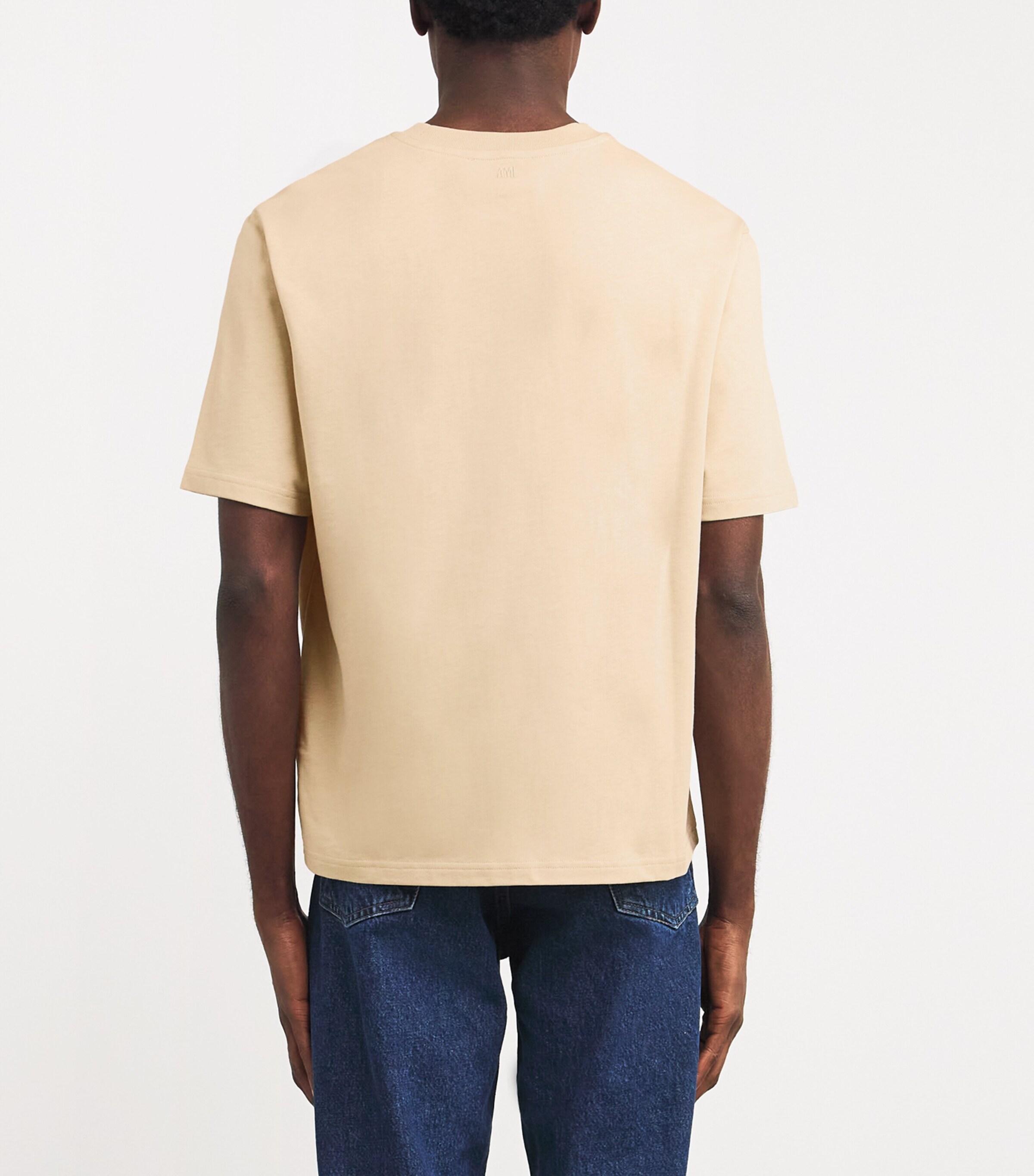 AMI Paris Mens Organic Cotton Logo T-Shirt Ginger Image 4